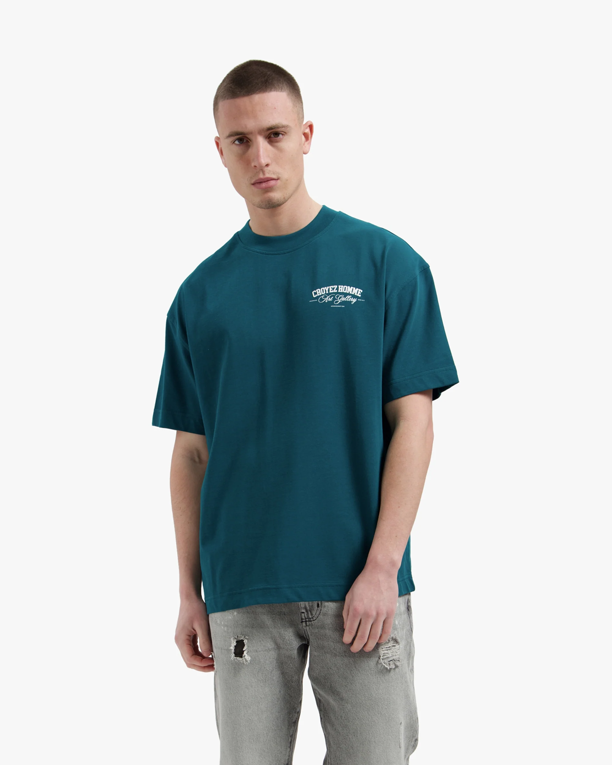 Croyez Art Gallery T-Shirt | Dark Teal - Image 3