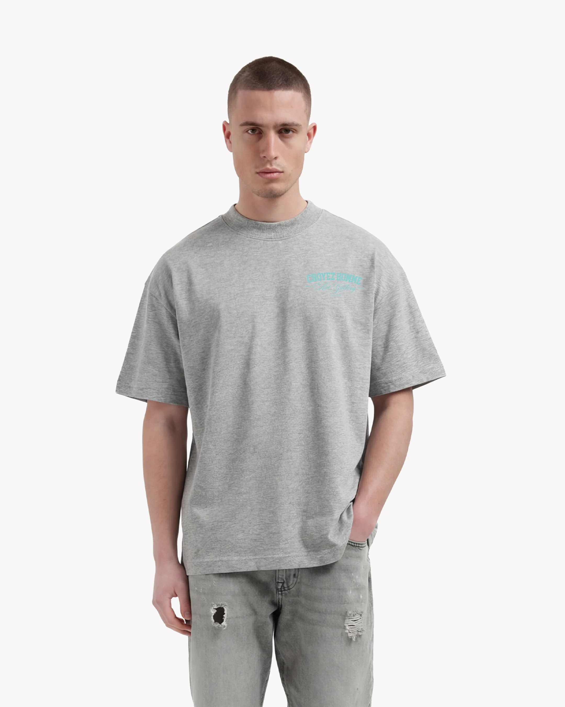Croyez Art Gallery T-Shirt | Grey Melange - Image 3