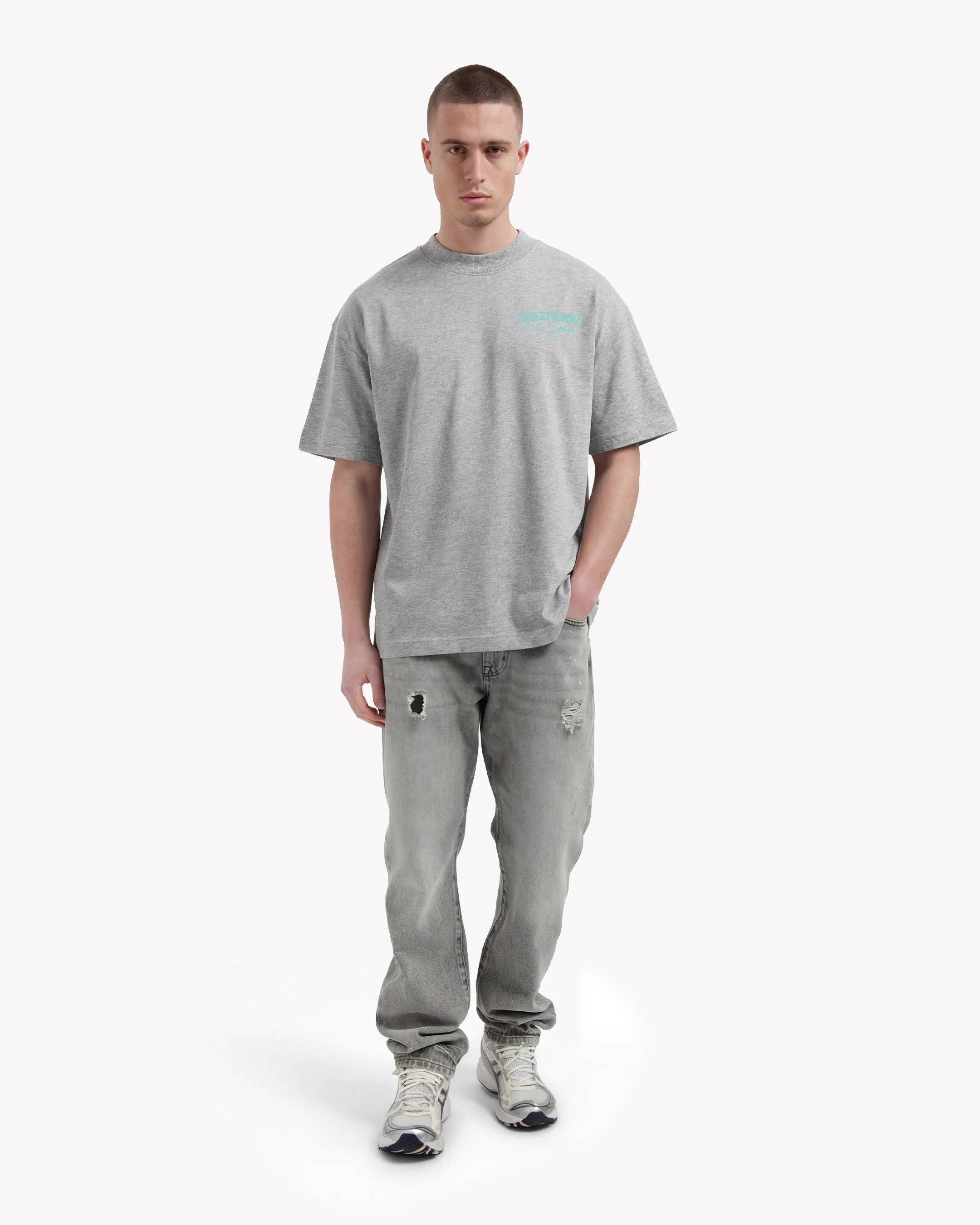 Croyez Art Gallery T-Shirt | Grey Melange - Image 5