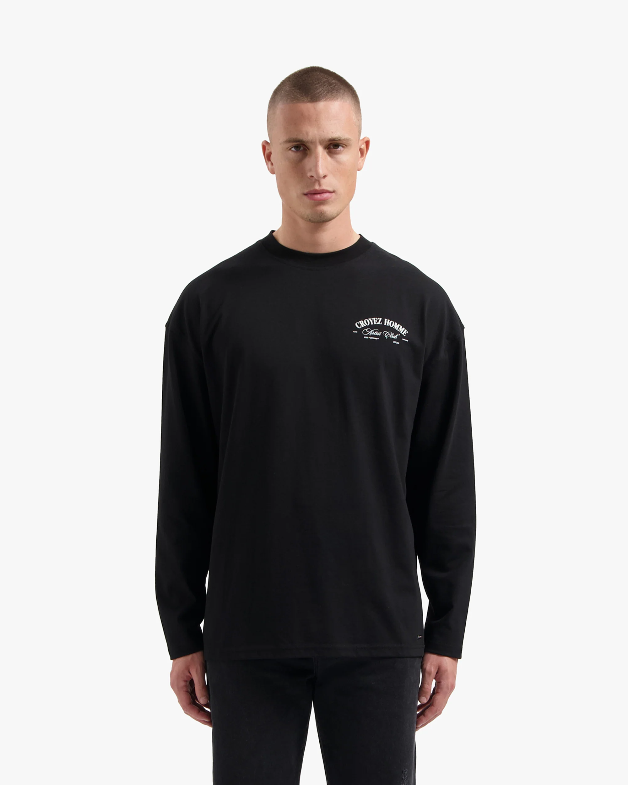 CROYEZ ARTIST CLUB LONGSLEEVE T-SHIRT | BLACK - Image 3
