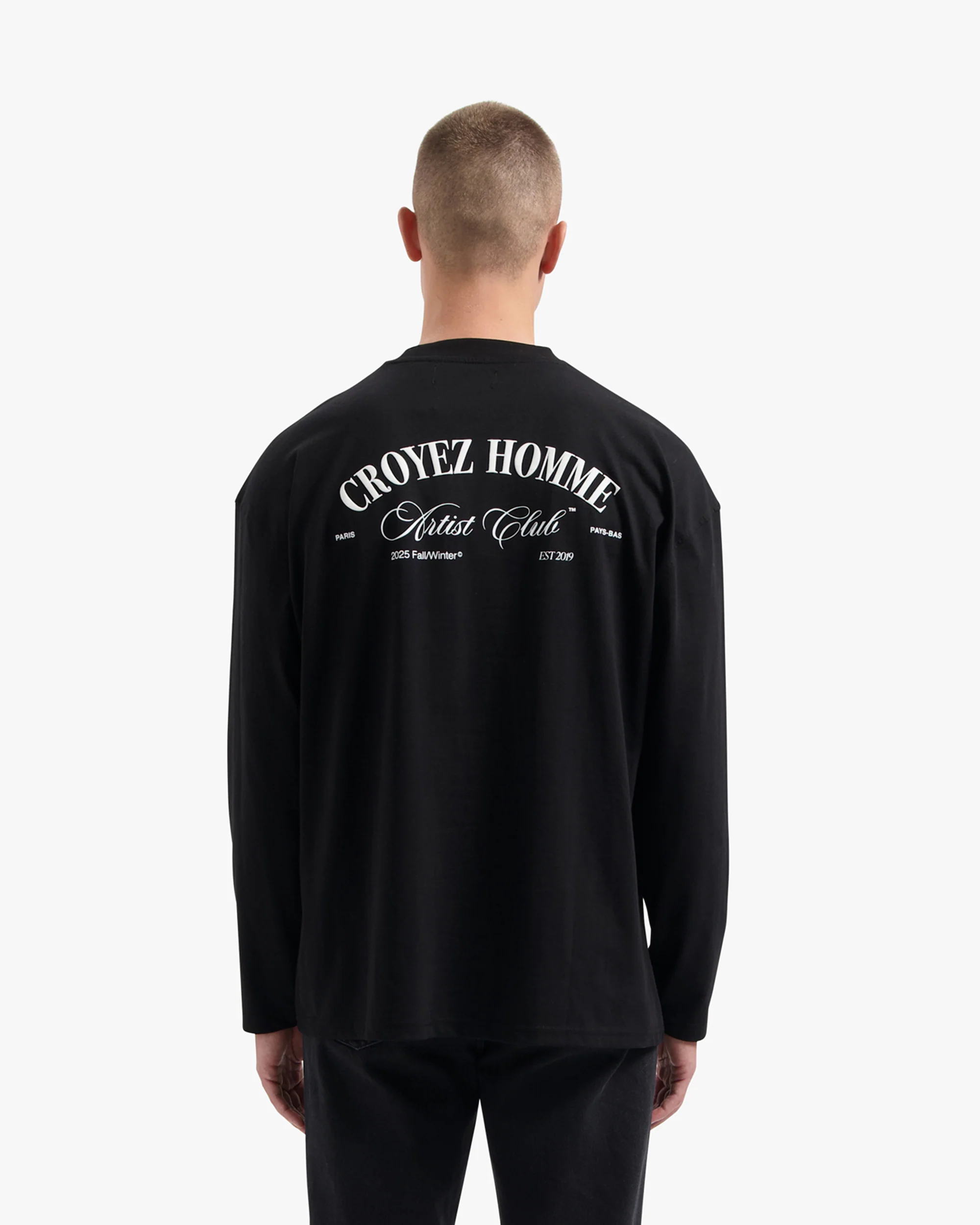 CROYEZ ARTIST CLUB LONGSLEEVE T-SHIRT | BLACK - Image 4