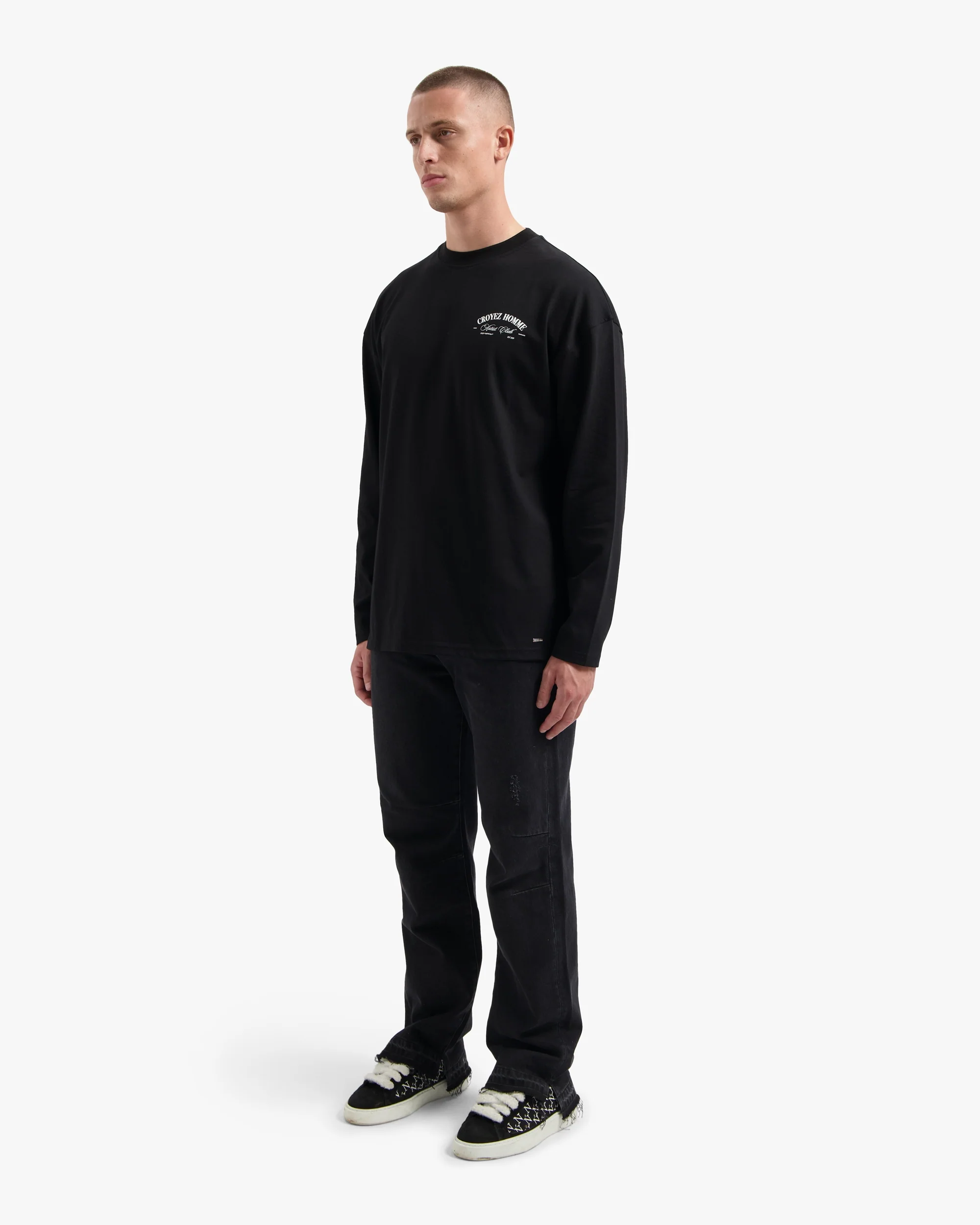 CROYEZ ARTIST CLUB LONGSLEEVE T-SHIRT | BLACK - Image 7