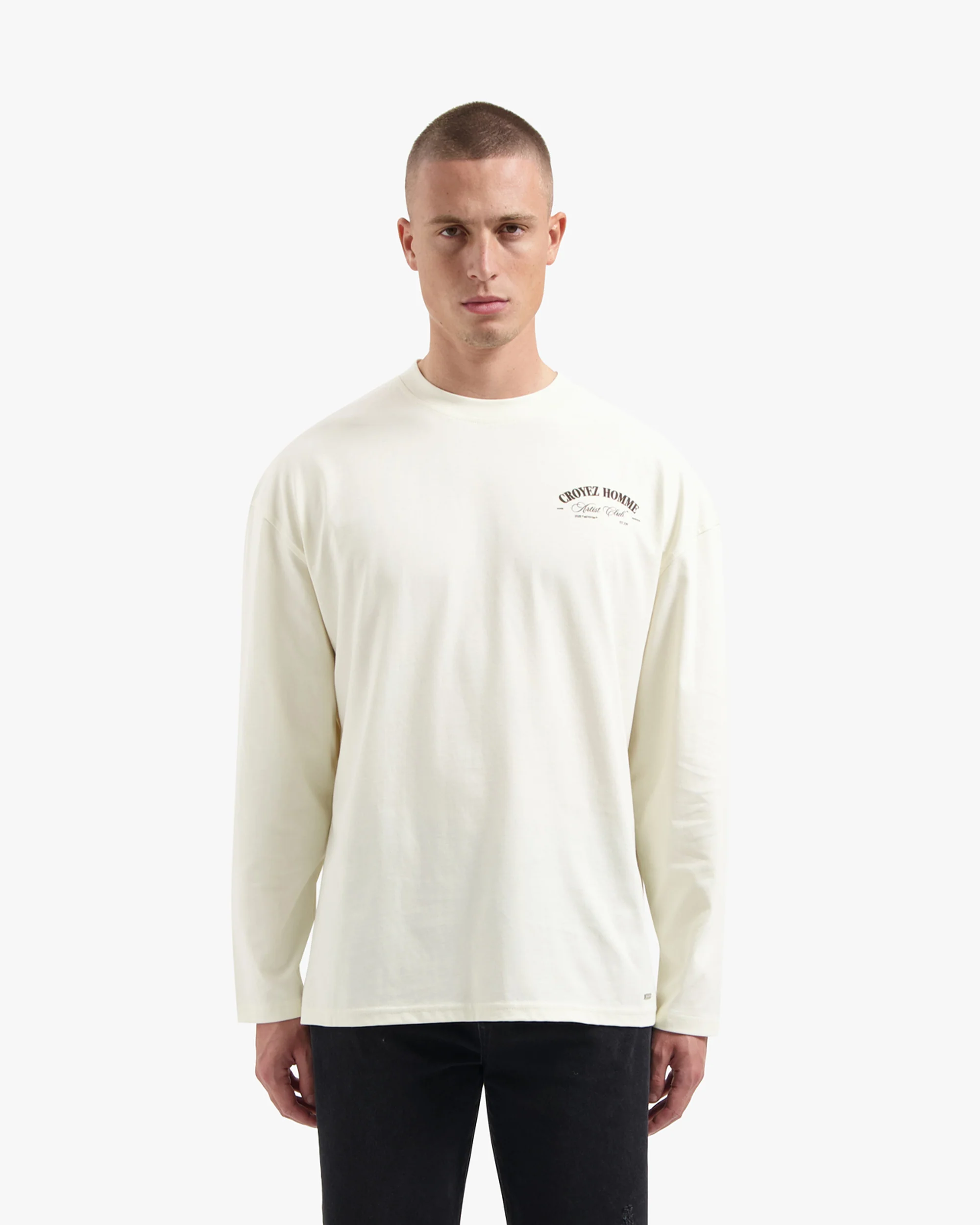 CROYEZ ARTIST CLUB LONGSLEEVE T-SHIRT | OFF-WHITE - Image 3
