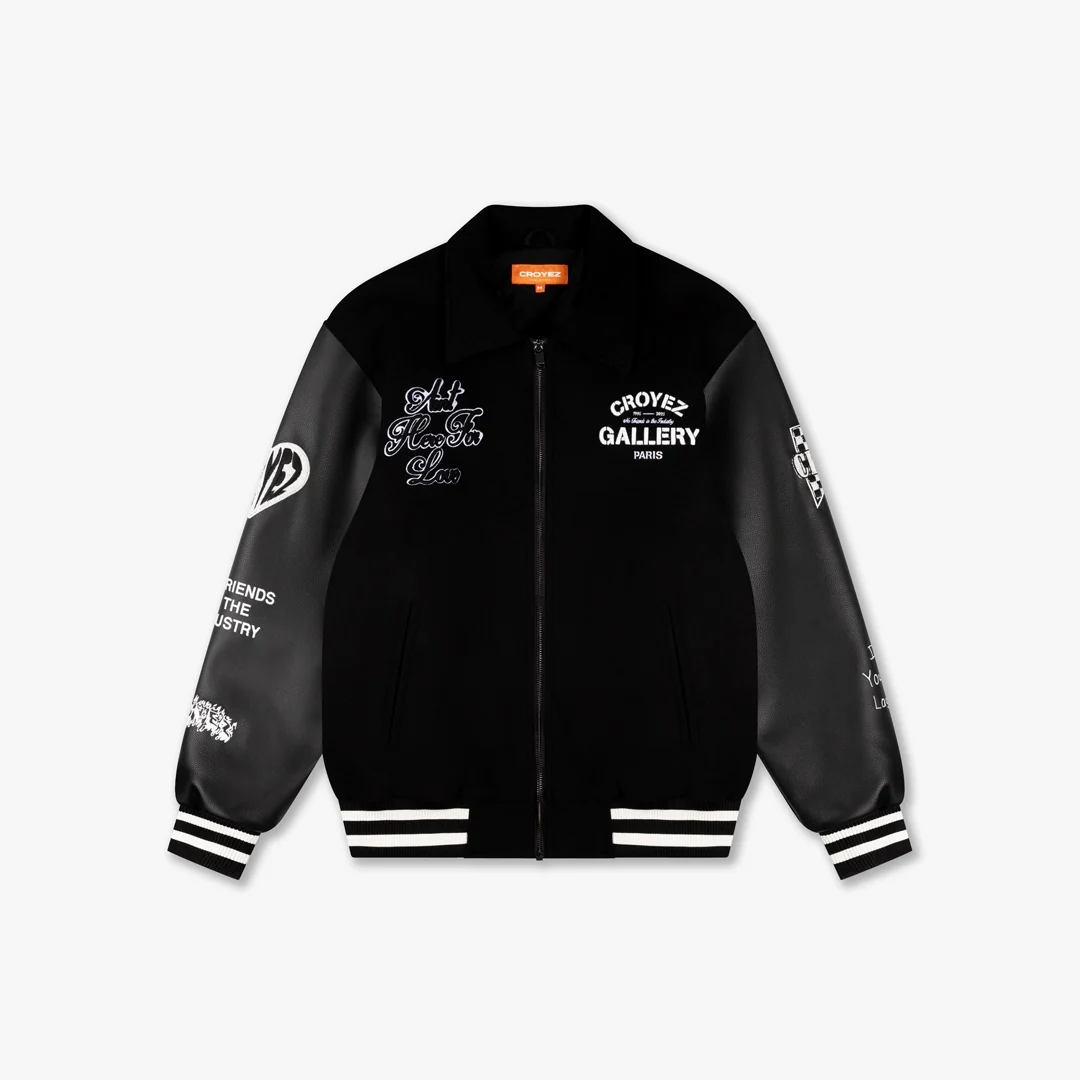 Croyez Artwork Varsity Jacket | Black