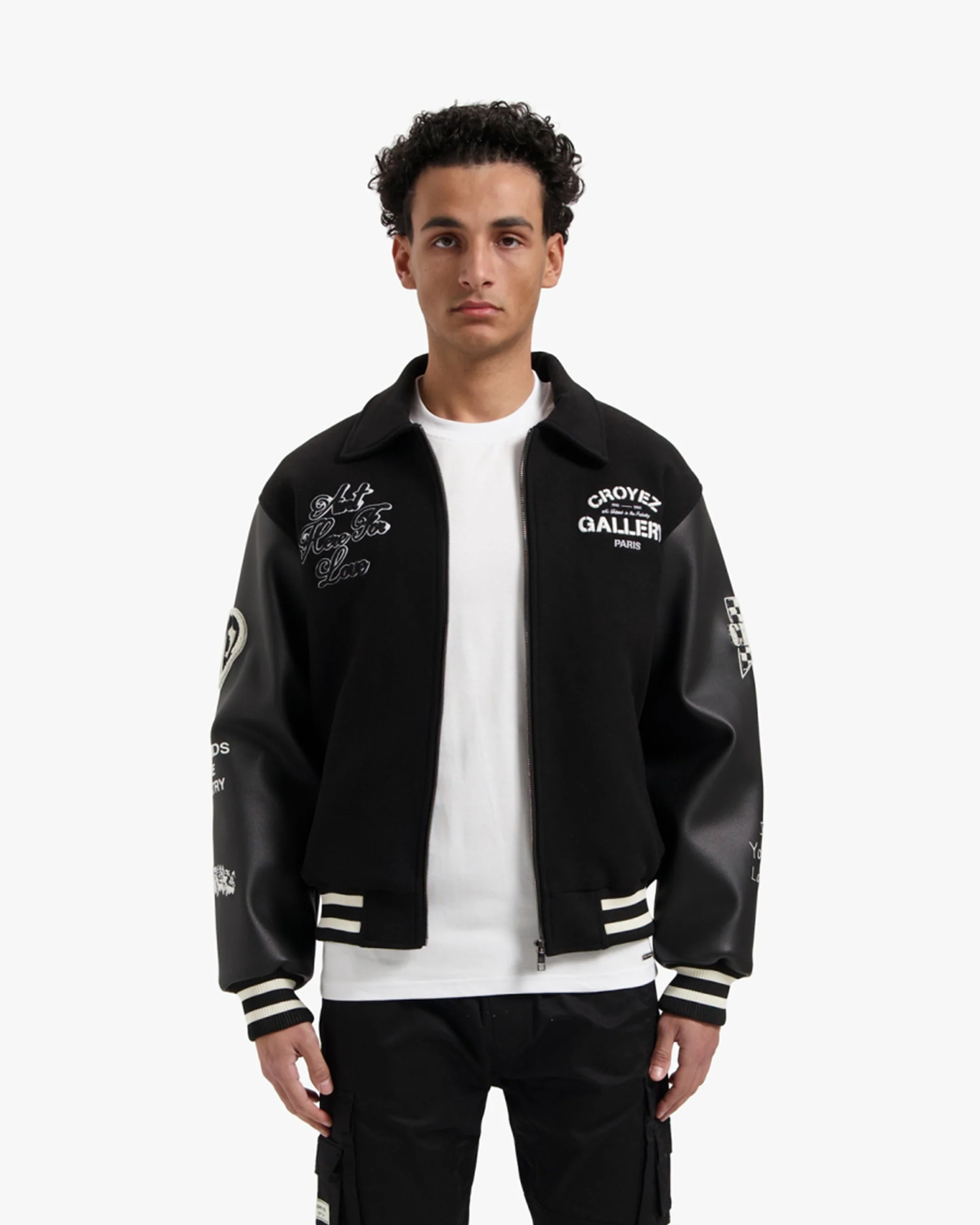 Croyez Artwork Varsity Jacket | Black - Image 3