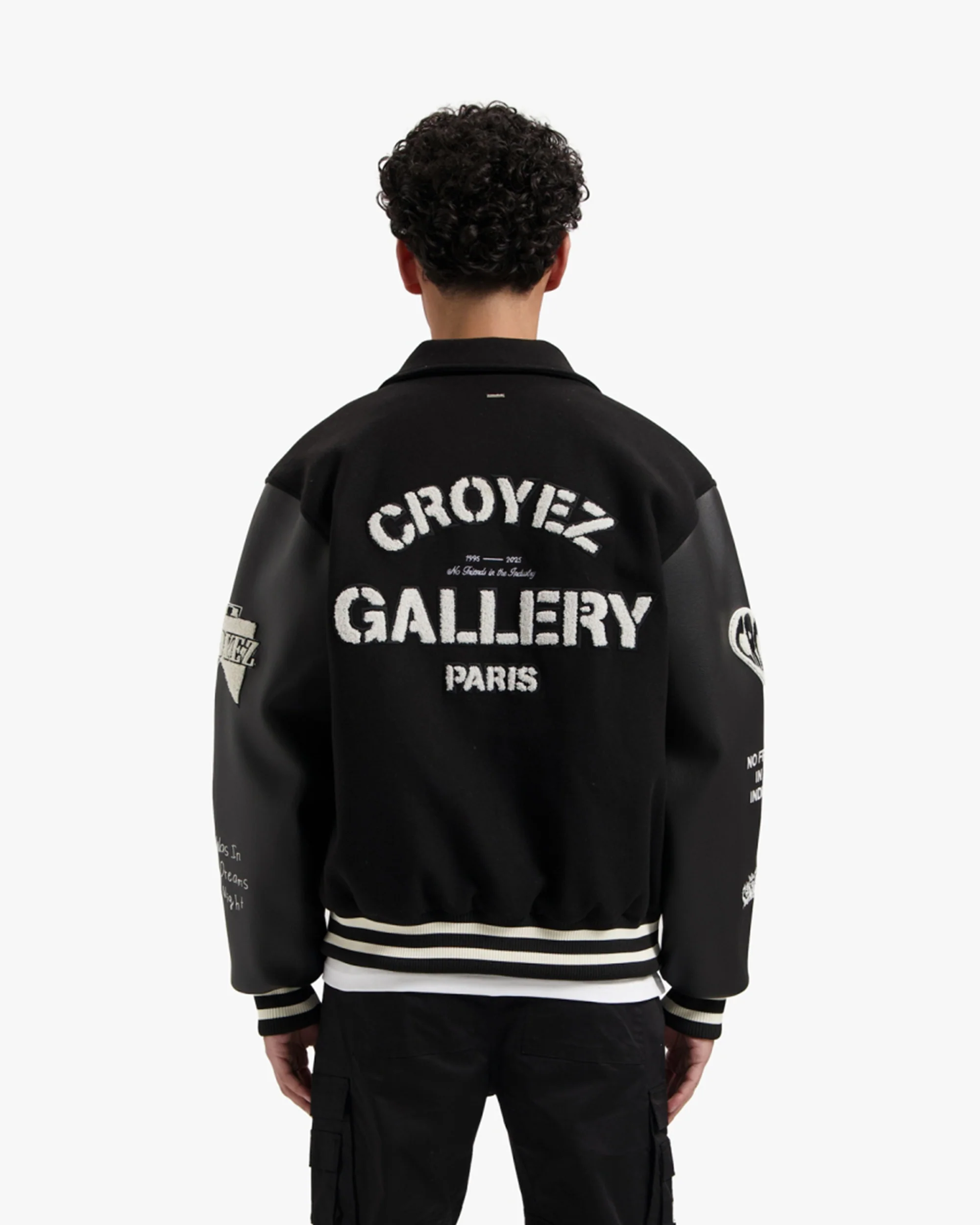 Croyez Artwork Varsity Jacket | Black - Image 4