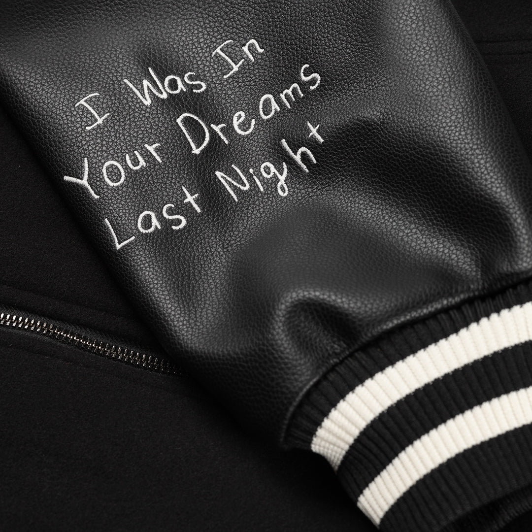 Croyez Artwork Varsity Jacket | Black - Image 9