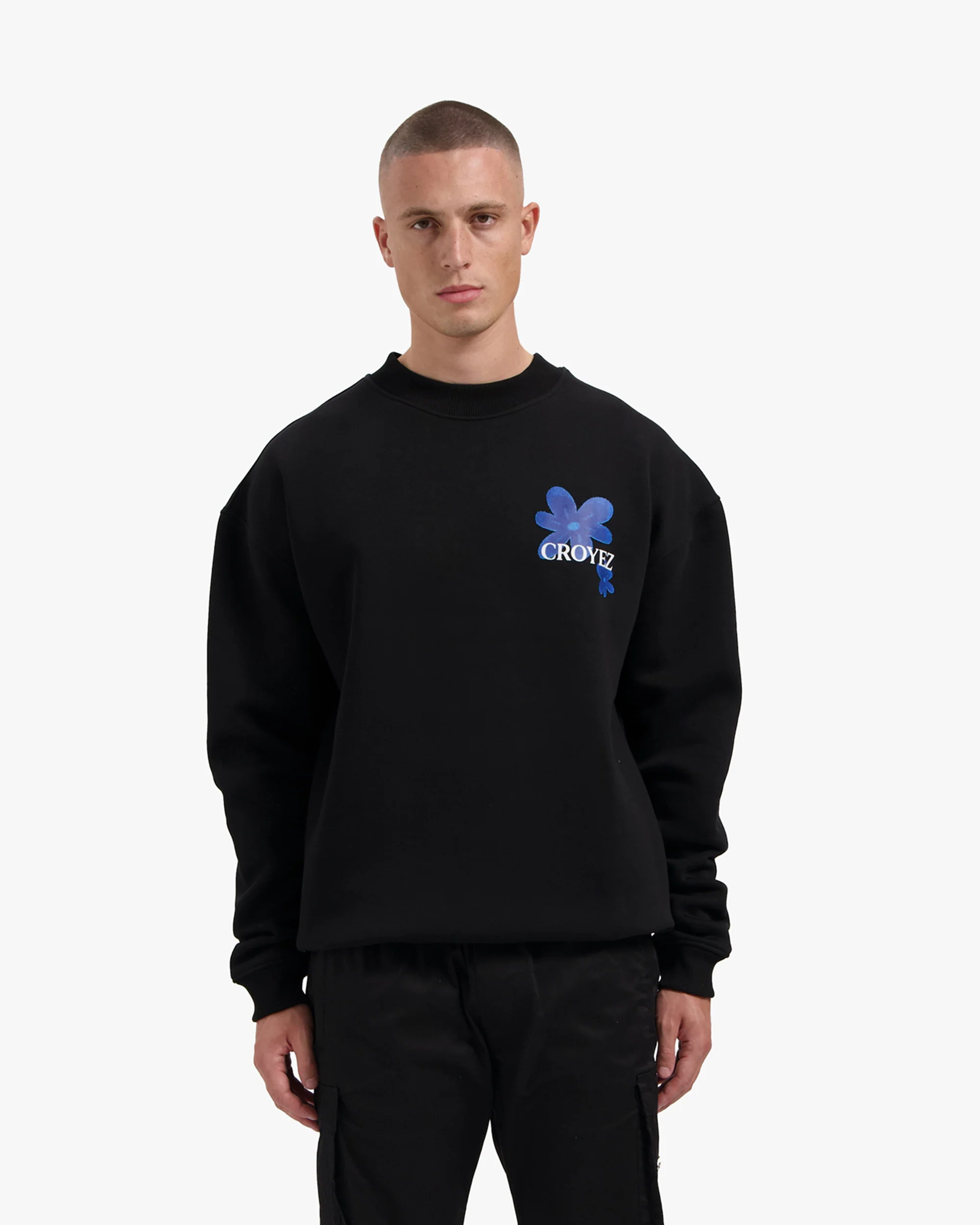 CROYEZ BOTANIQUE SWEATER | BLACK/COBALT - Image 3