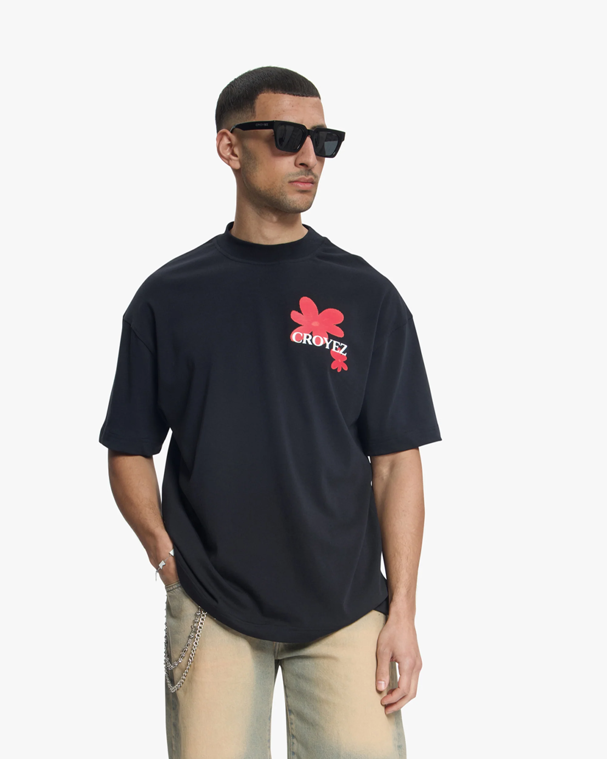 Croyez Botanique T-Shirt | Black/Red - Image 3