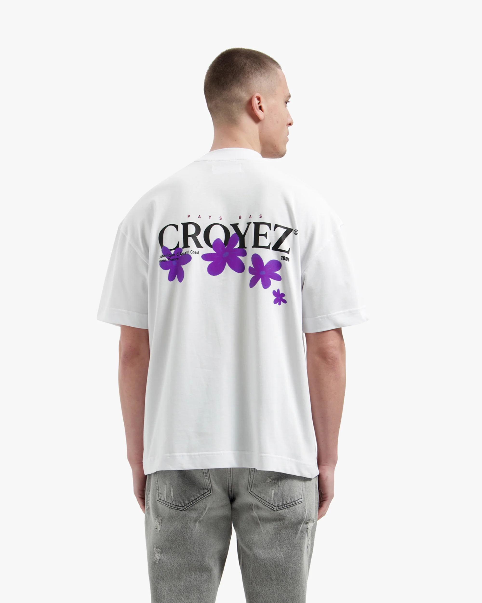 Croyez Botanique T-Shirt | White/Dark Purple - Image 4