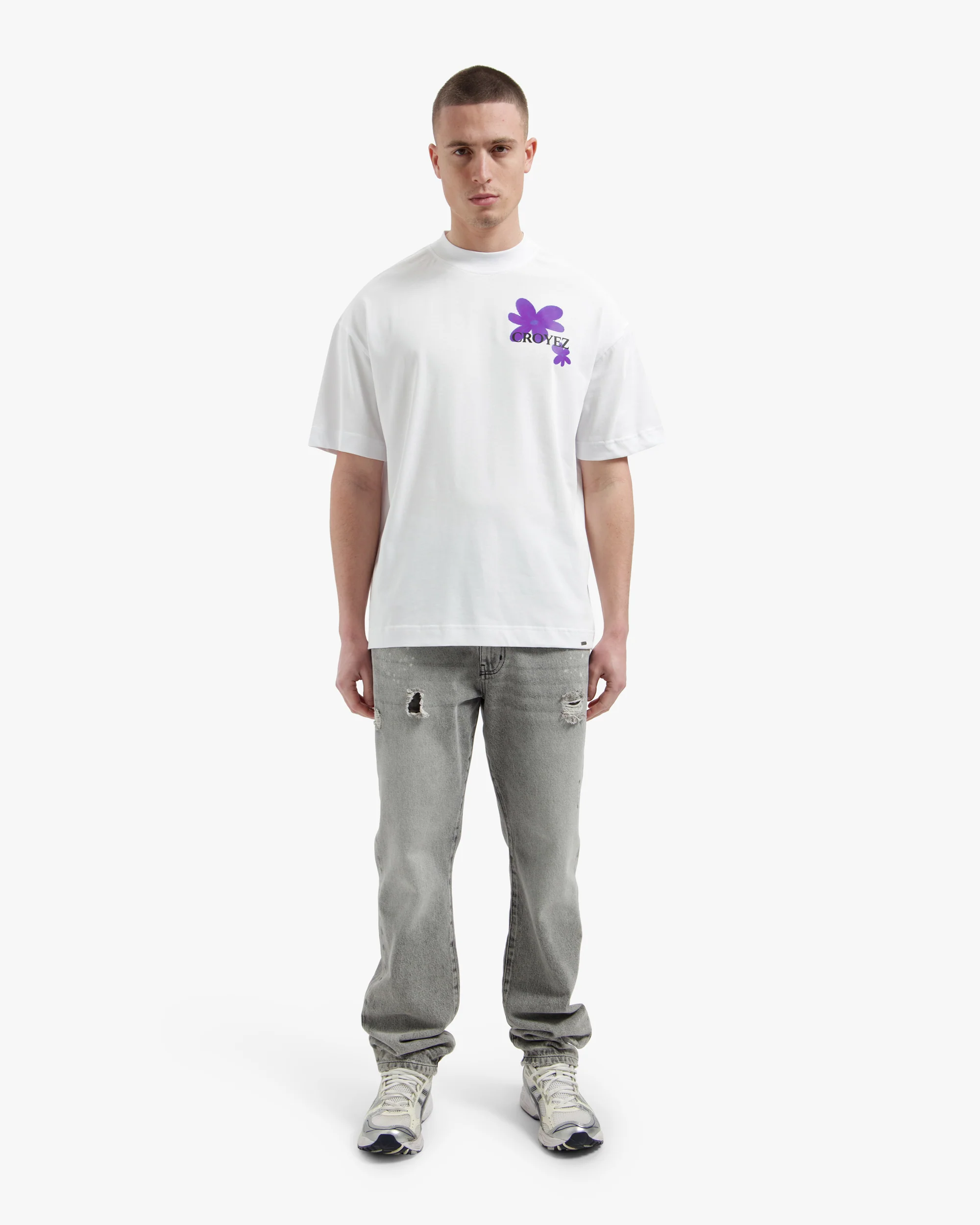 Croyez Botanique T-Shirt | White/Dark Purple - Image 5