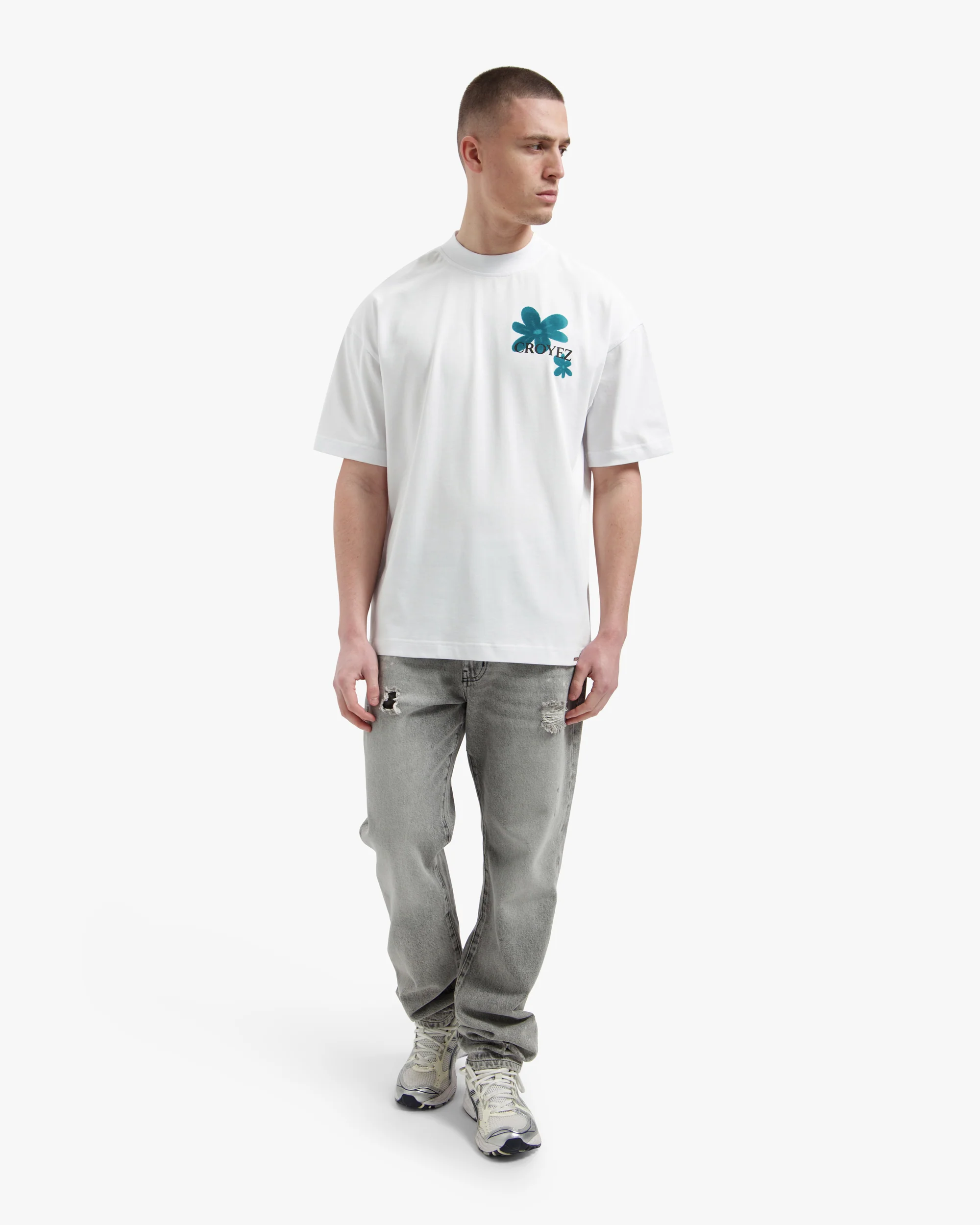 Croyez Botanique T-Shirt | White/Dark Teal - Image 5