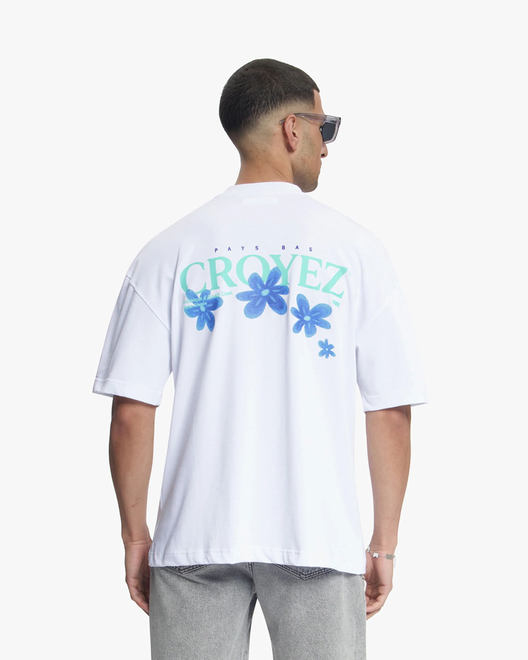 Croyez Botanique T-Shirt | White/Tiffany Blue - Image 4