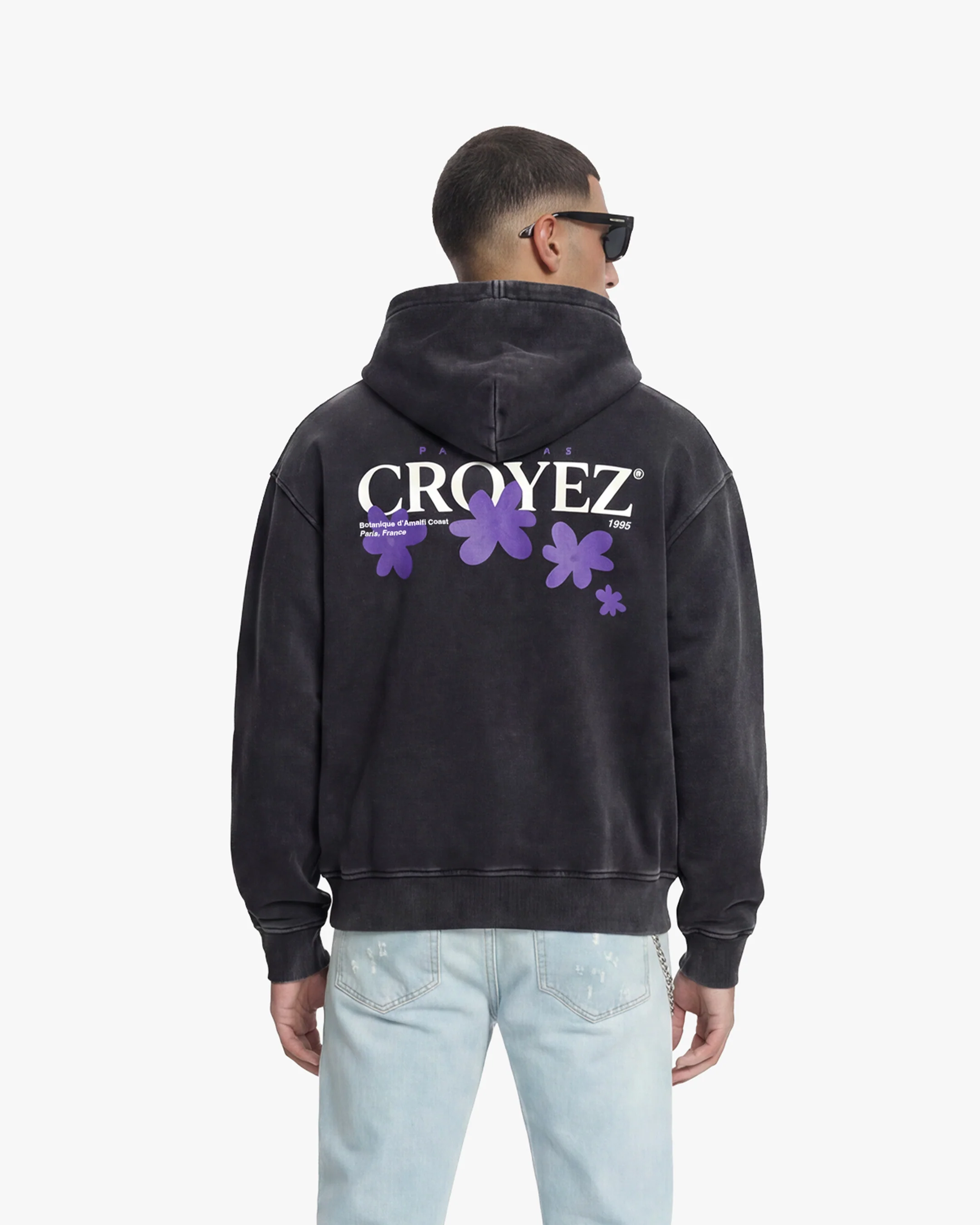 Croyez Botanique Zip Hoodie | Acid Wash/Dark Purple - Image 4