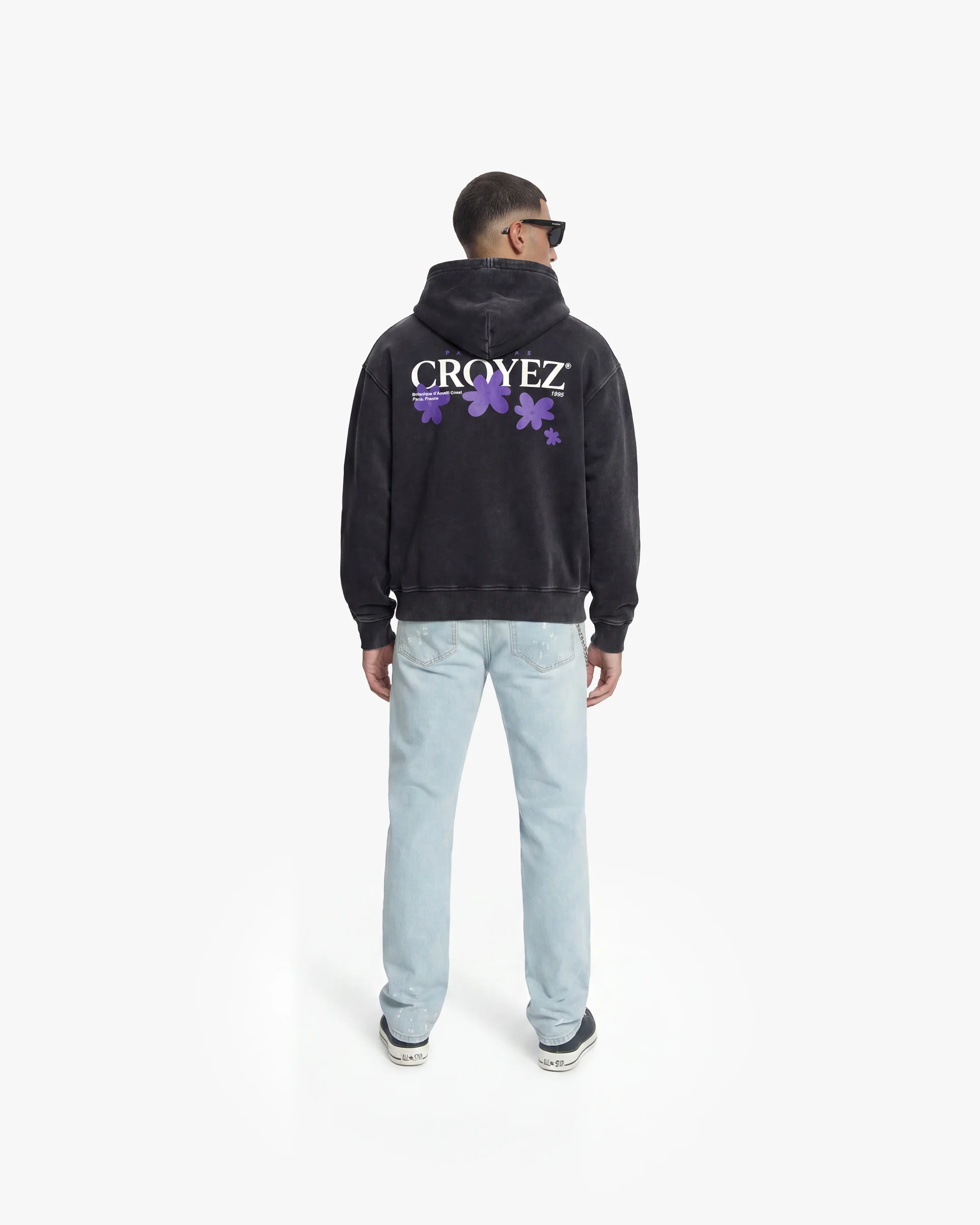 Croyez Botanique Zip Hoodie | Acid Wash/Dark Purple - Image 6