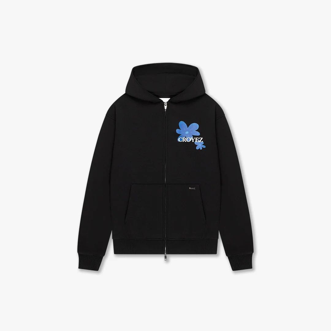 CROYEZ BOTANIQUE ZIP-HOODIE | BLACK/COBALT
