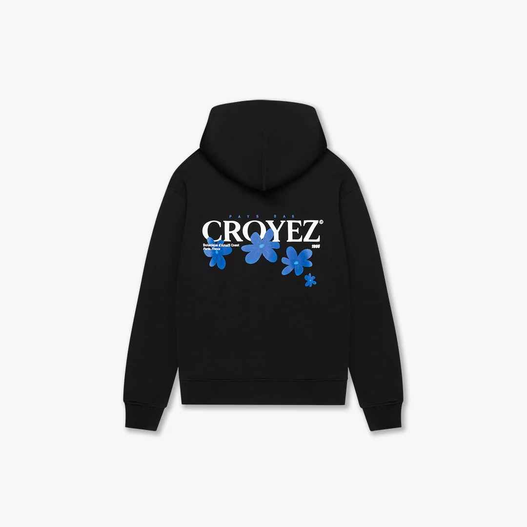 CROYEZ BOTANIQUE ZIP-HOODIE | BLACK/COBALT - Image 2