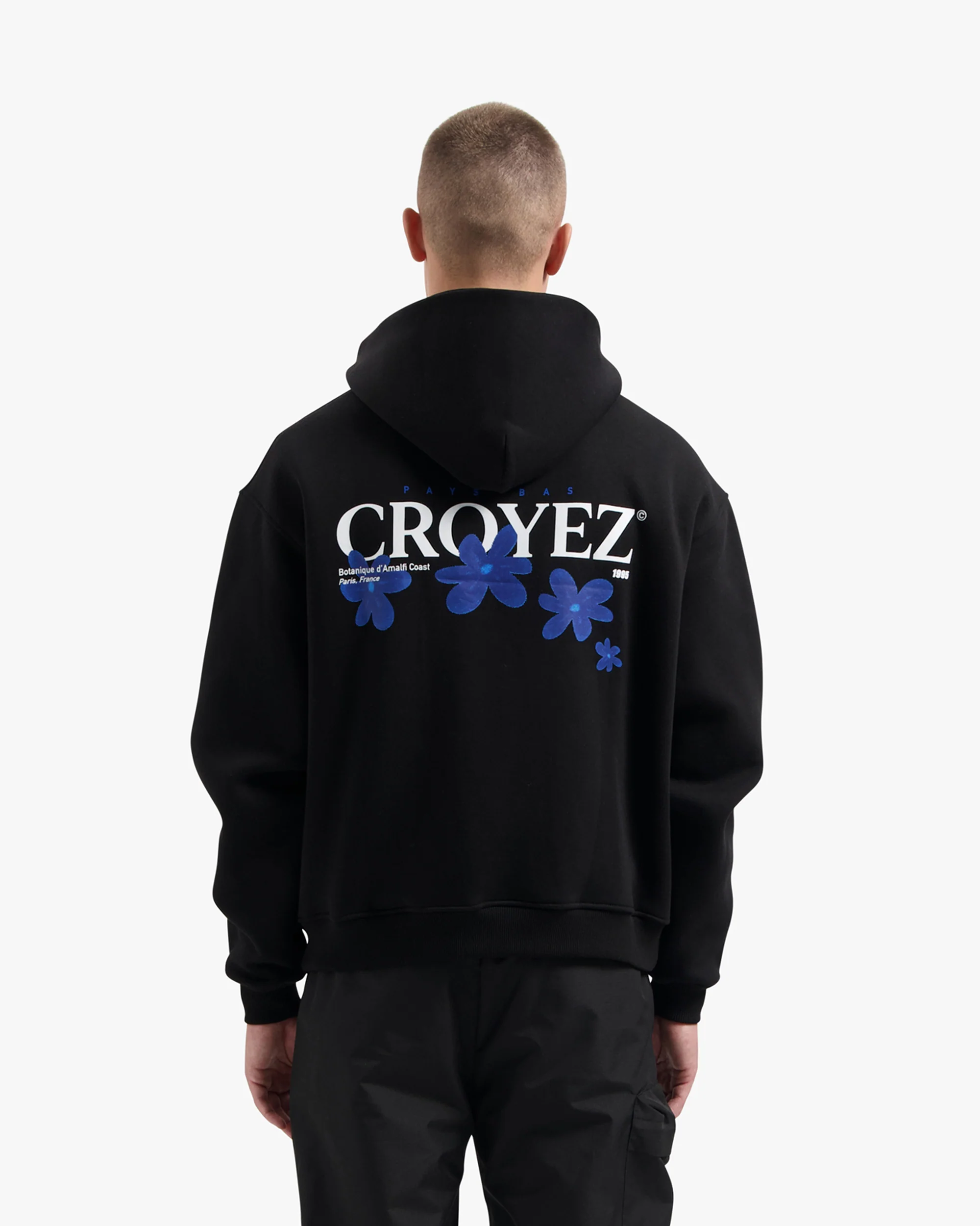 CROYEZ BOTANIQUE ZIP-HOODIE | BLACK/COBALT - Image 4