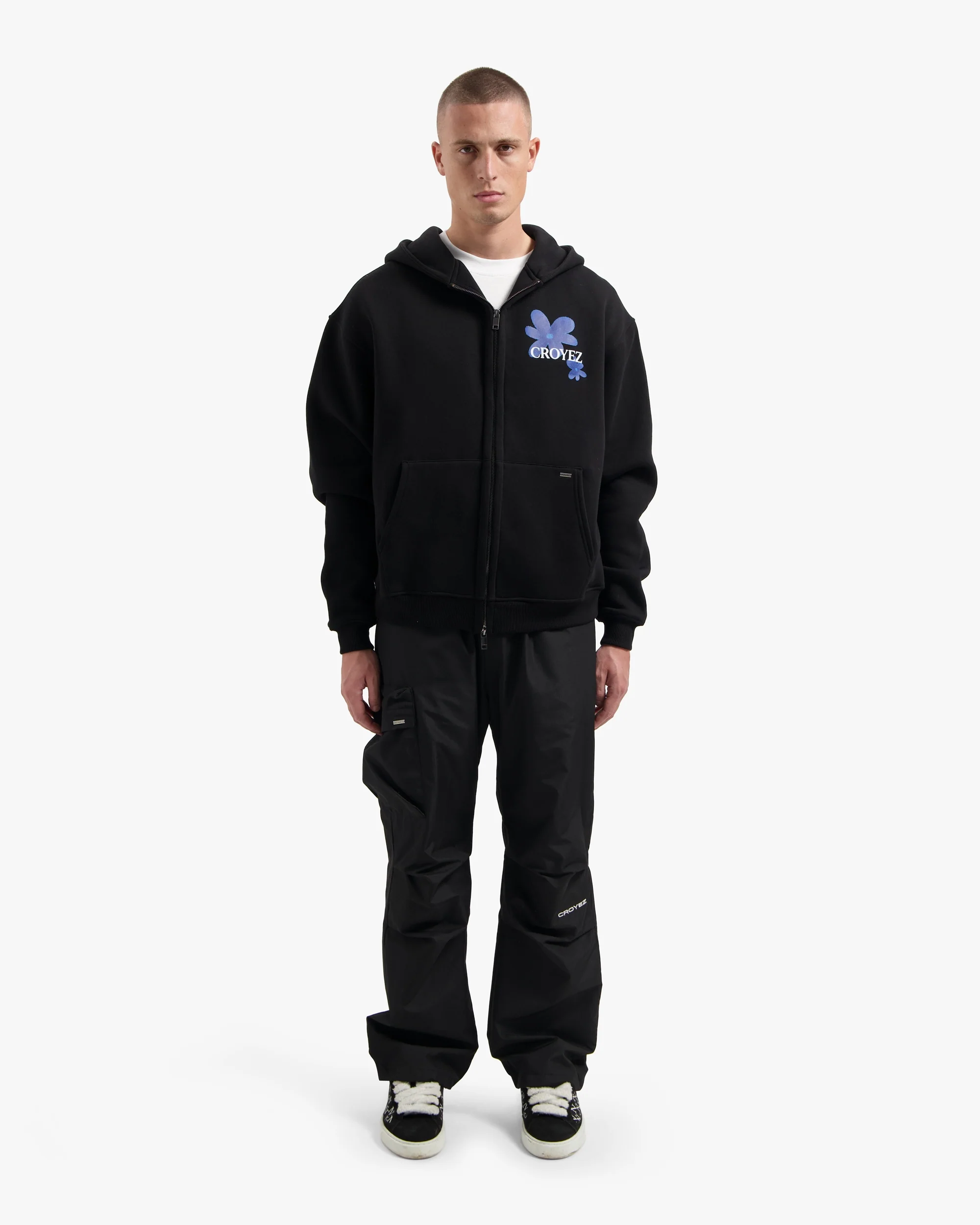 CROYEZ BOTANIQUE ZIP-HOODIE | BLACK/COBALT - Image 5