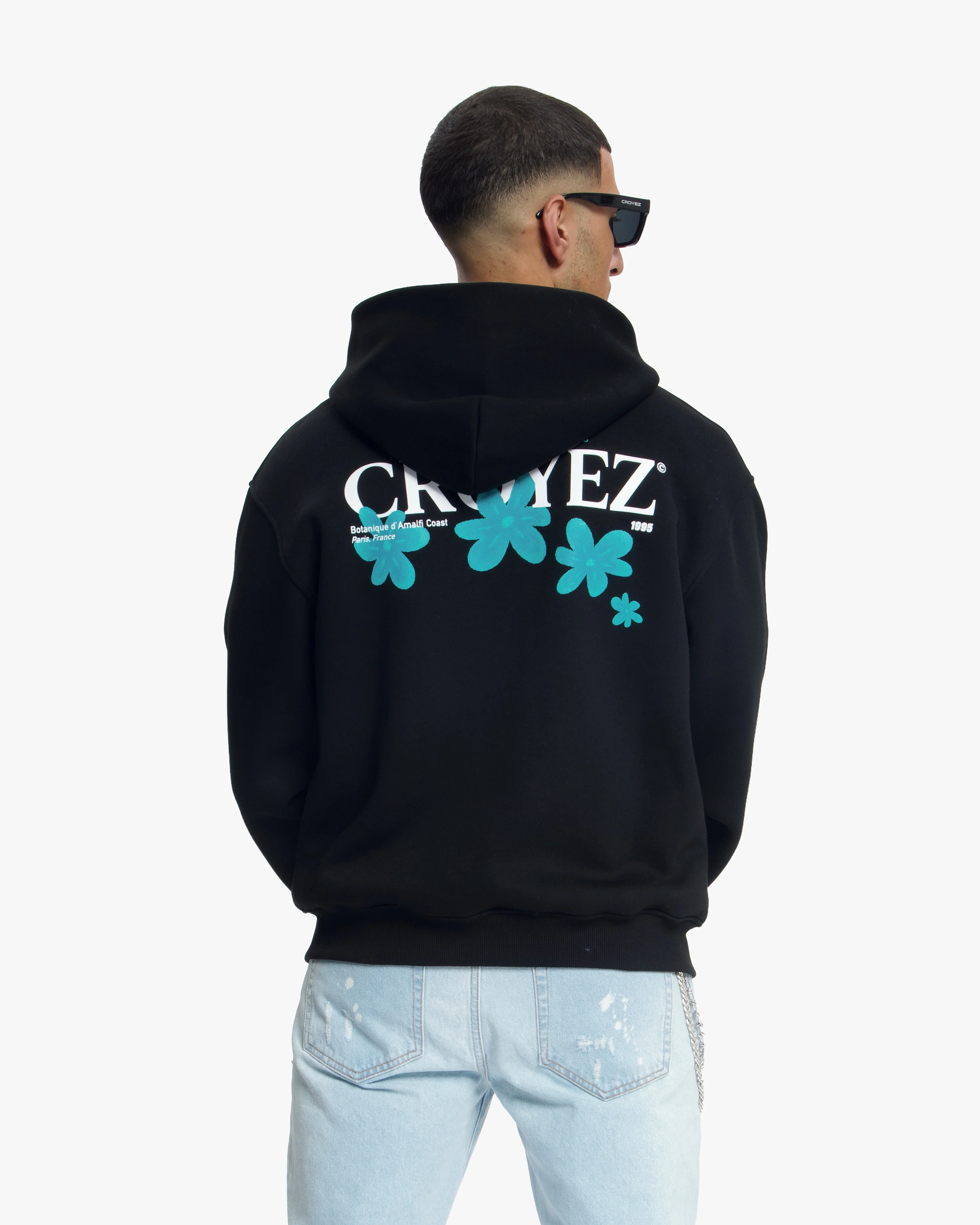 Croyez Botanique Zip Hoodie | Black/Dark Teal - Image 4
