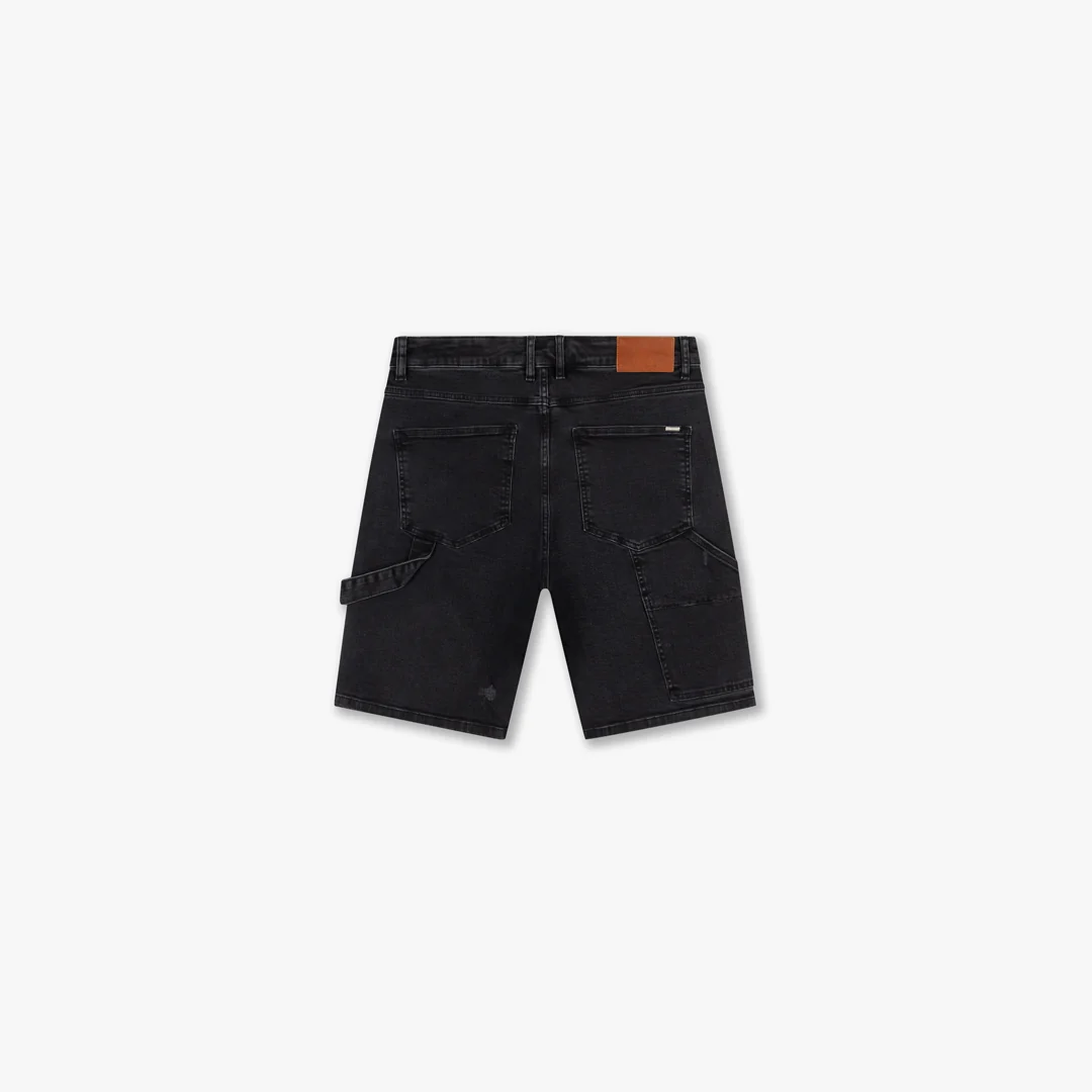 CROYEZ CD1 CARPENTER DENIM SHORTS | BLACK - Image 2