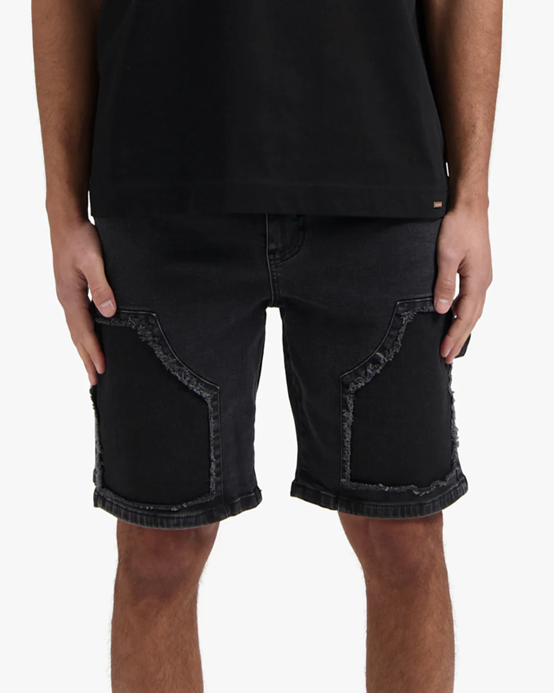 CROYEZ CD1 CARPENTER DENIM SHORTS | BLACK - Image 3