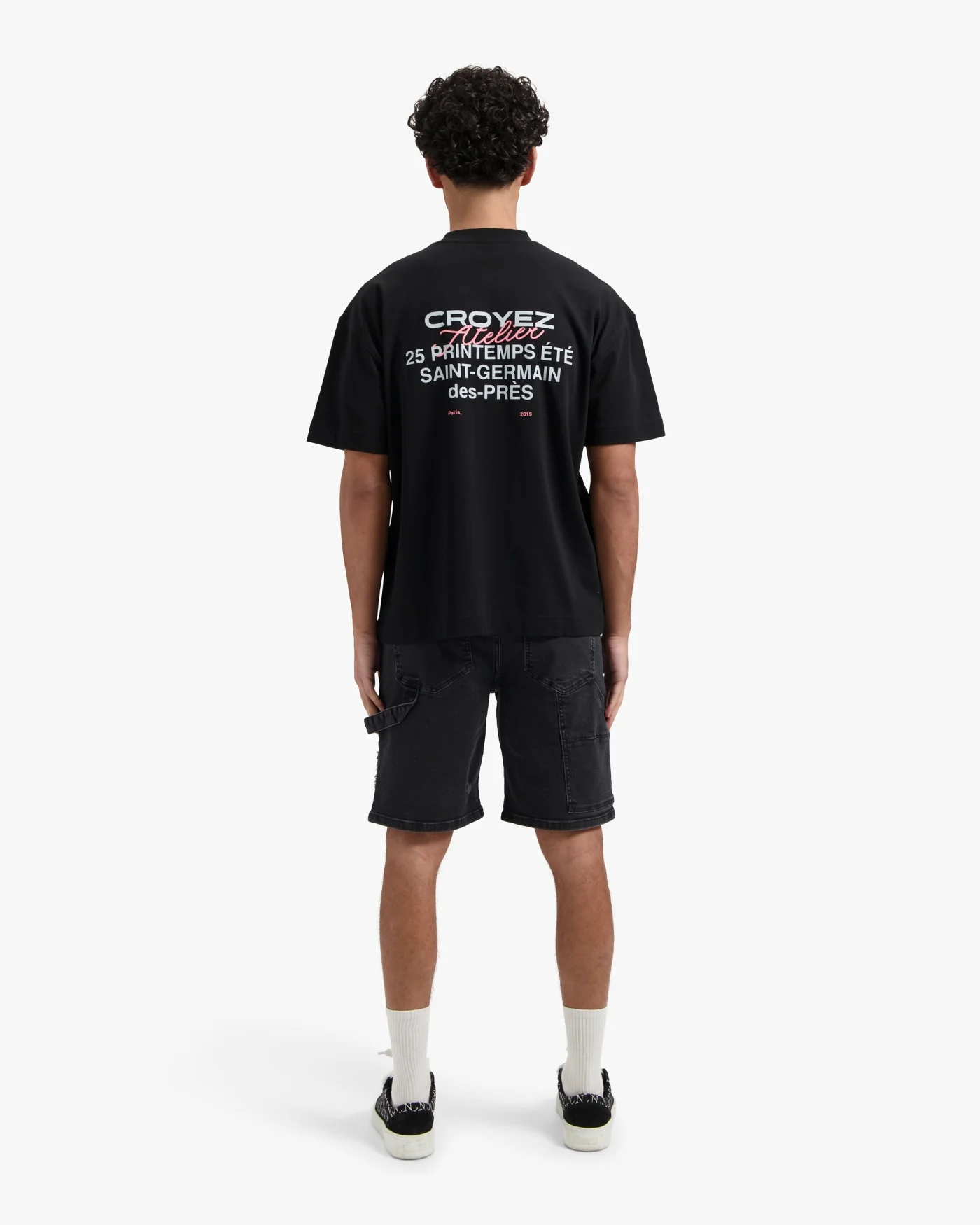 CROYEZ CD1 CARPENTER DENIM SHORTS | BLACK - Image 6