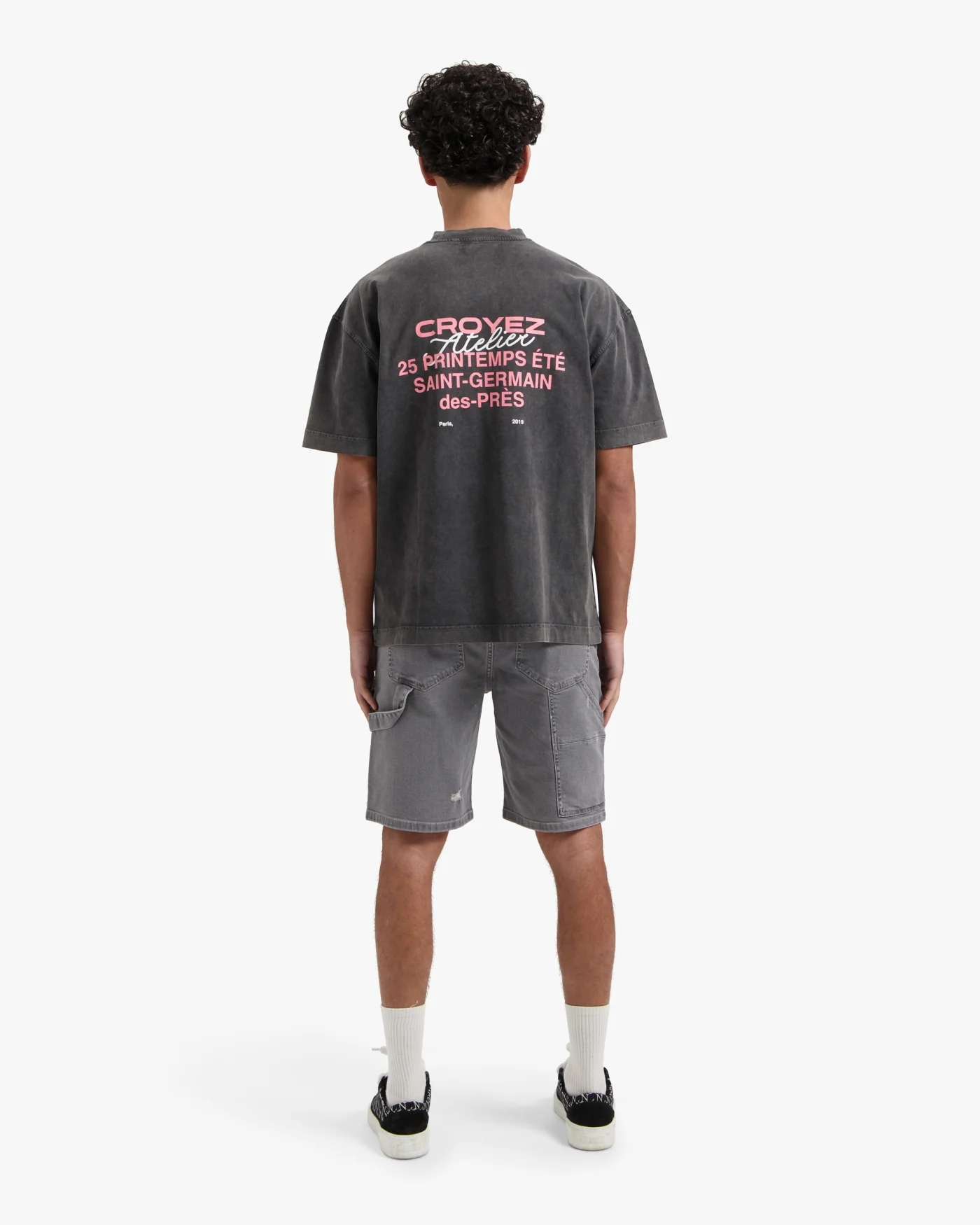 CROYEZ CD1 CARPENTER DENIM SHORTS | GREY - Image 6