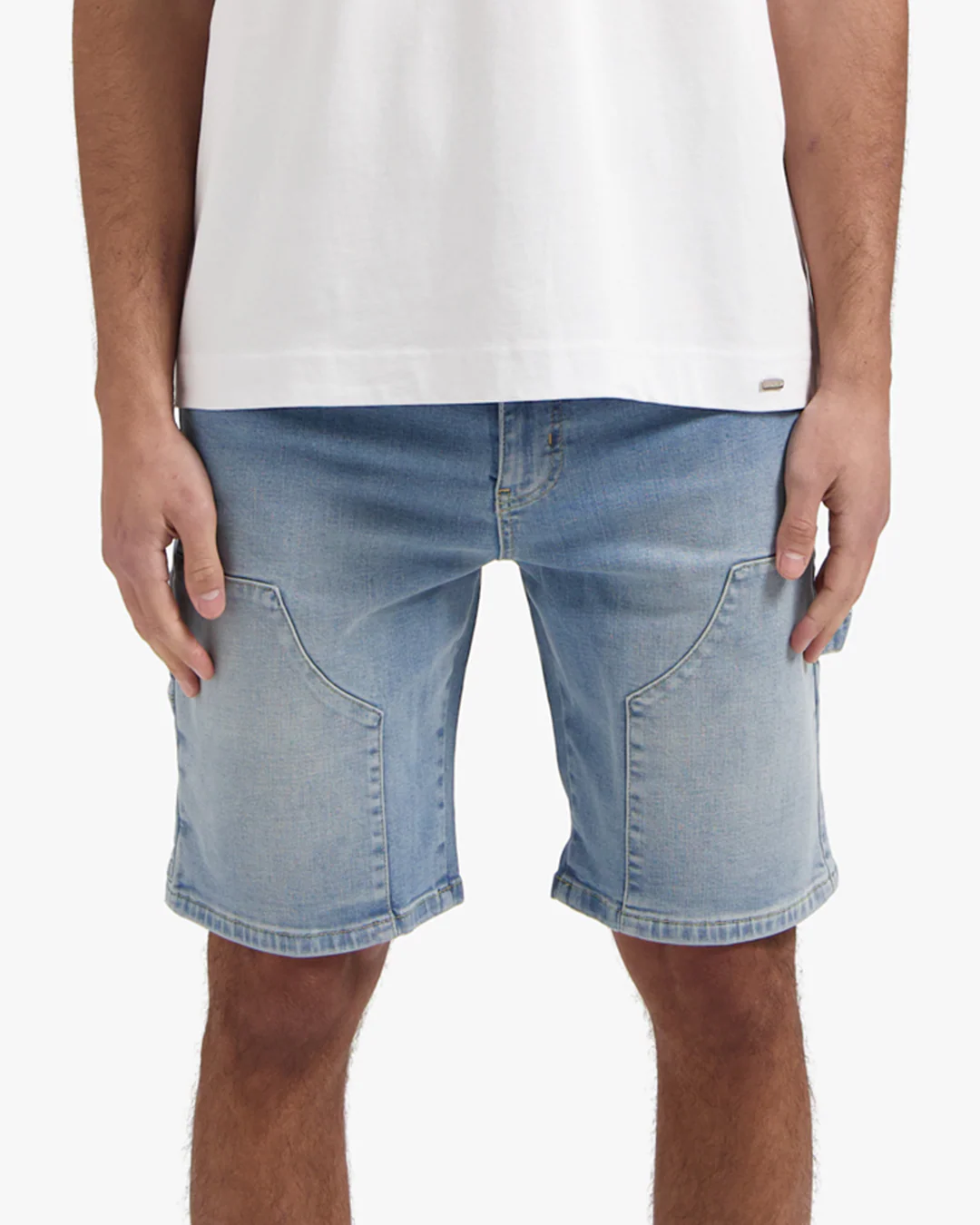 CROYEZ CD1 CARPENTER DENIM SHORTS | LIGHT BLUE - Image 3