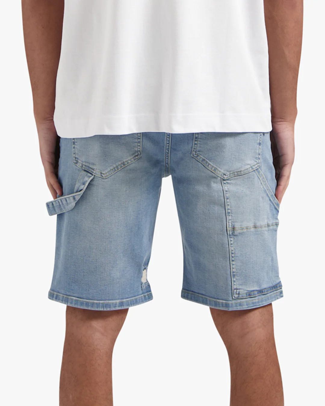 CROYEZ CD1 CARPENTER DENIM SHORTS | LIGHT BLUE - Image 4