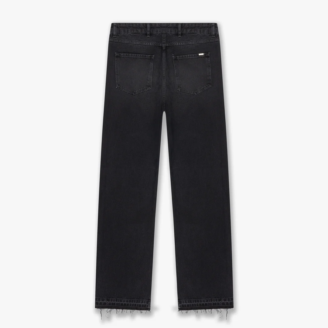 CROYEZ CD1 STEPPED HEM JEANS | BLACK - Image 2