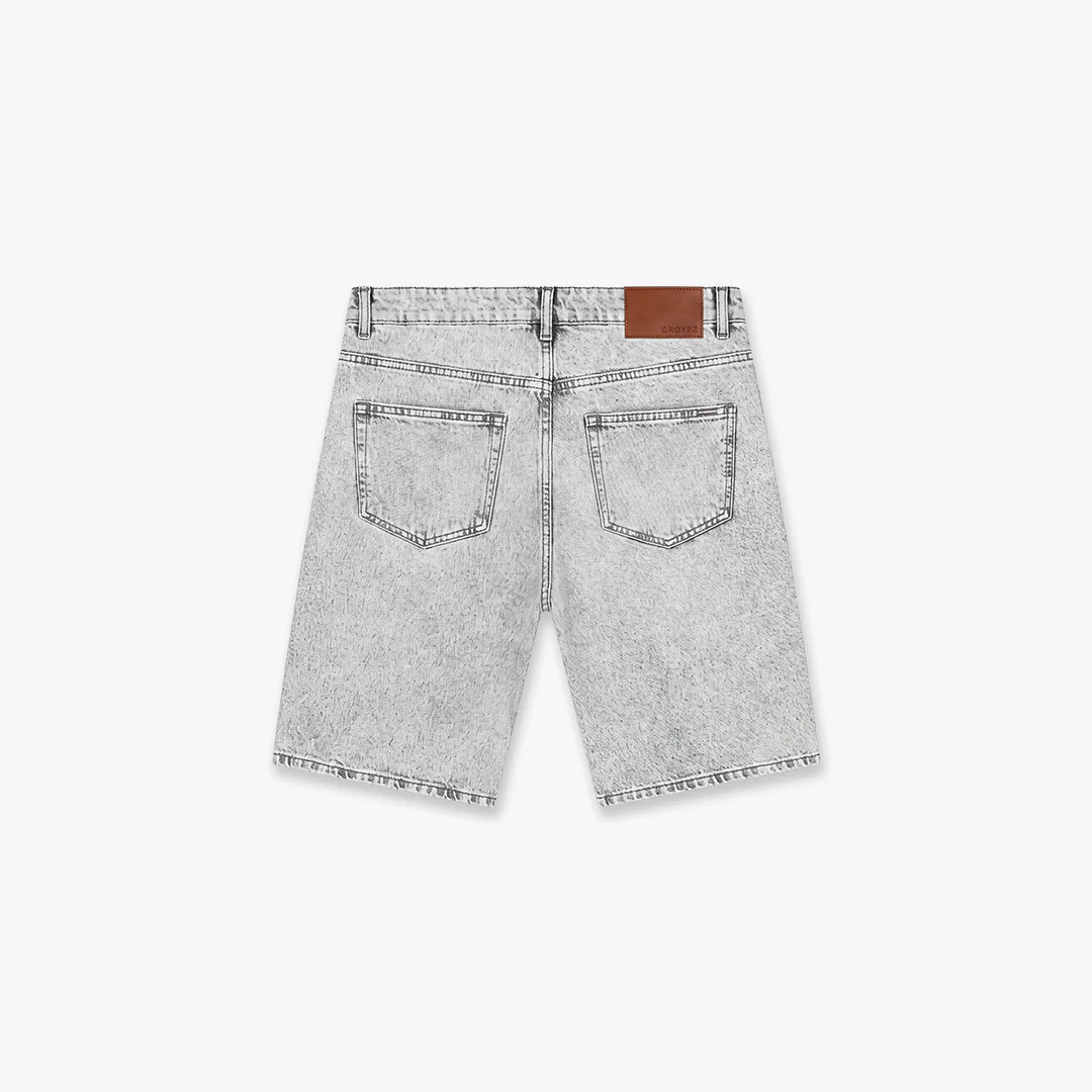 Croyez CD2 Washed Denim Shorts | Light Grey - Image 2