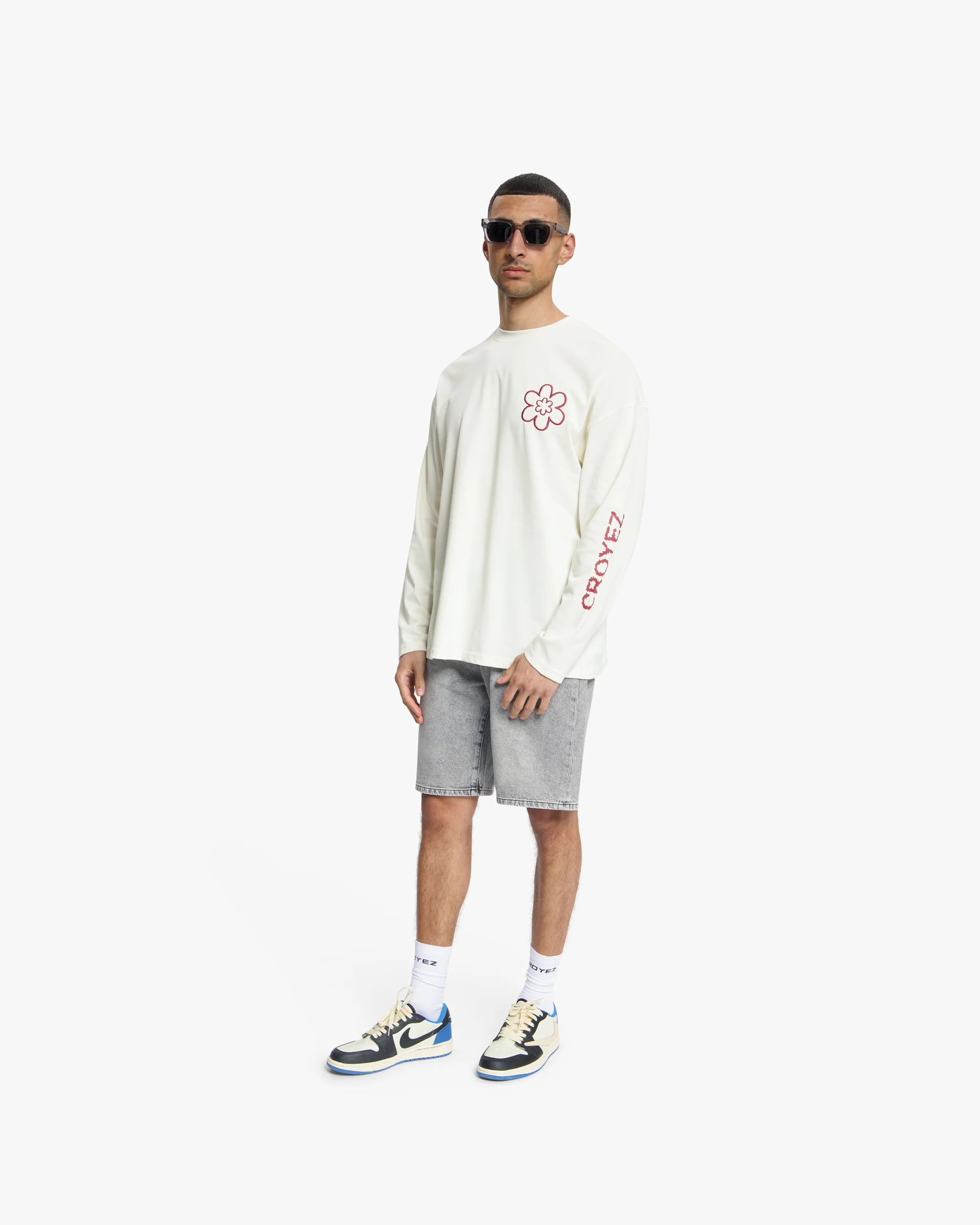 Croyez Contour De La Fleur Longsleeve | Off-White/Cherry - Image 5