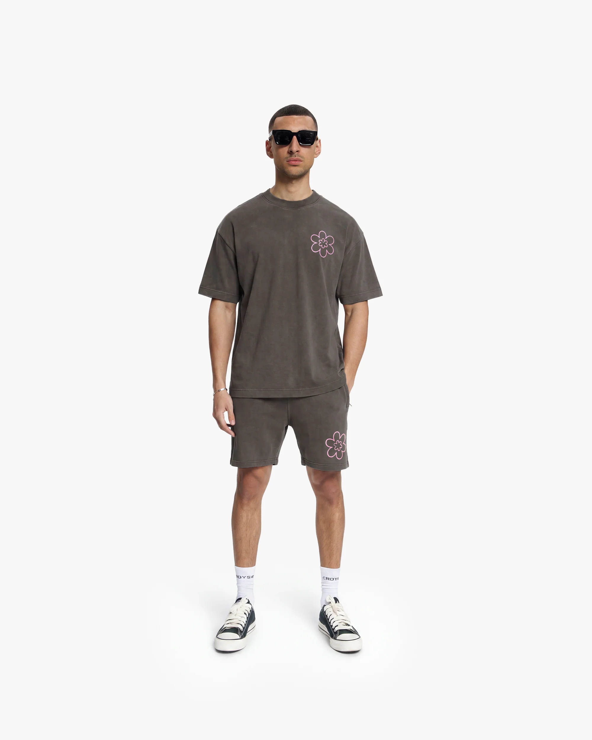 Croyez Contour De La Fleur Shorts | Washed Brown - Image 6