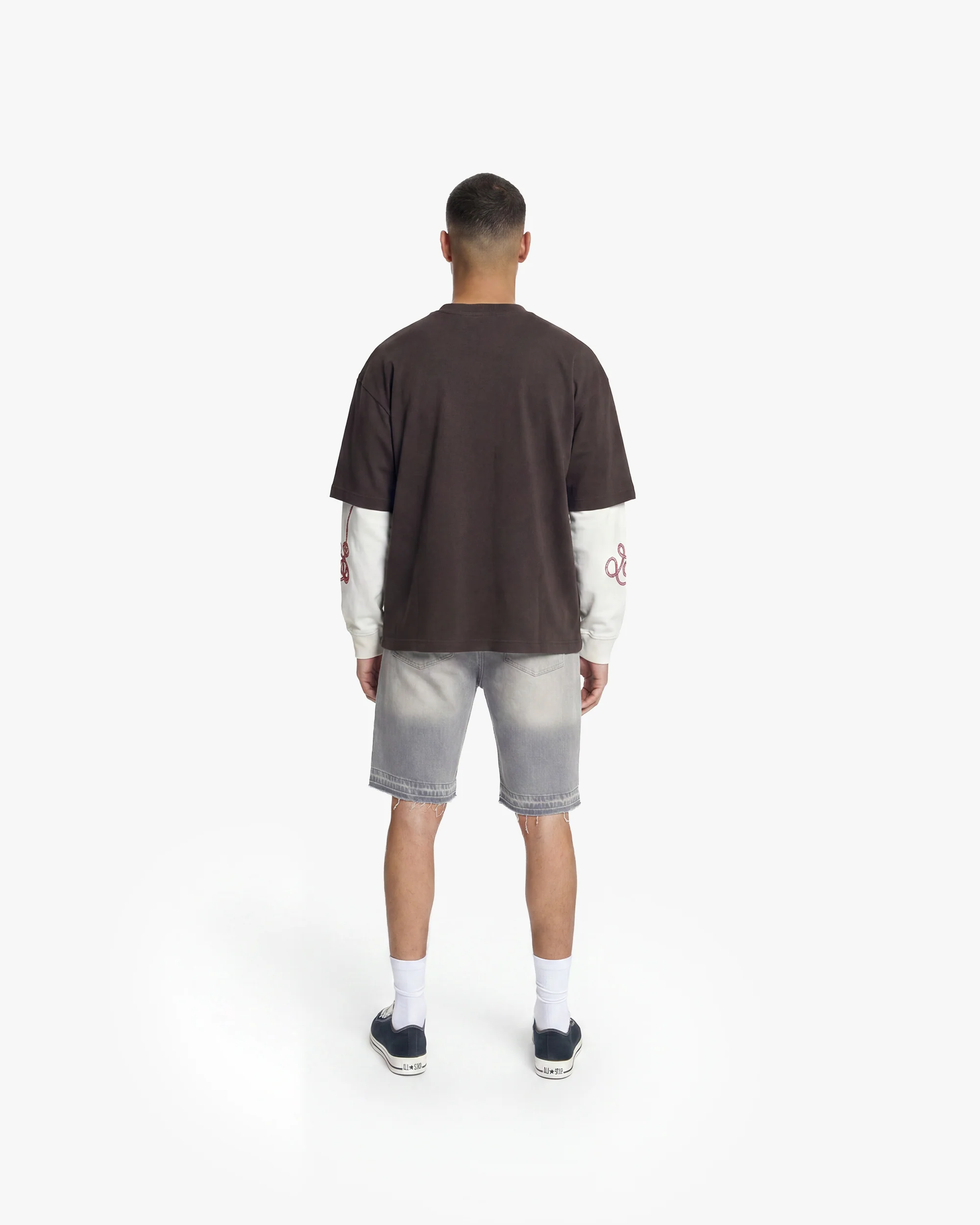 Croyez Cowboys Double Sleeve T-Shirt | Washed Brown - Image 6
