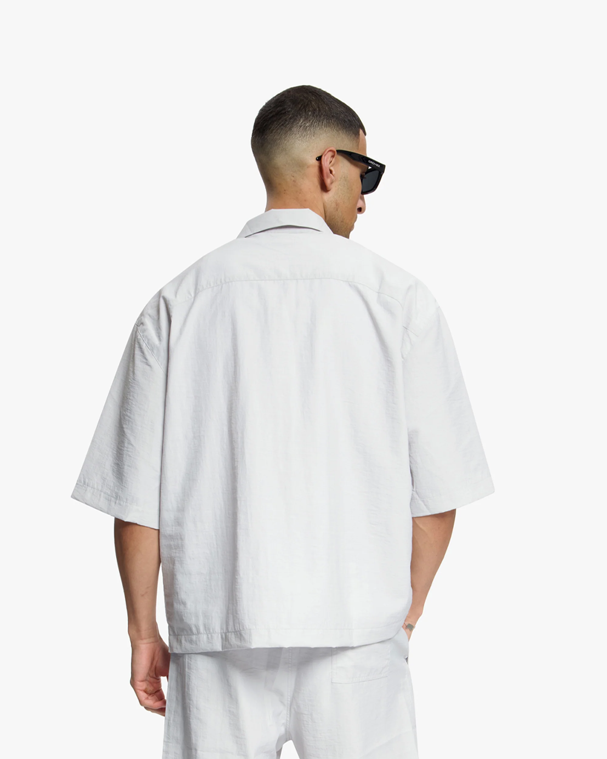 Croyez Crinkle Patch Shirt | Light Grey - Image 4
