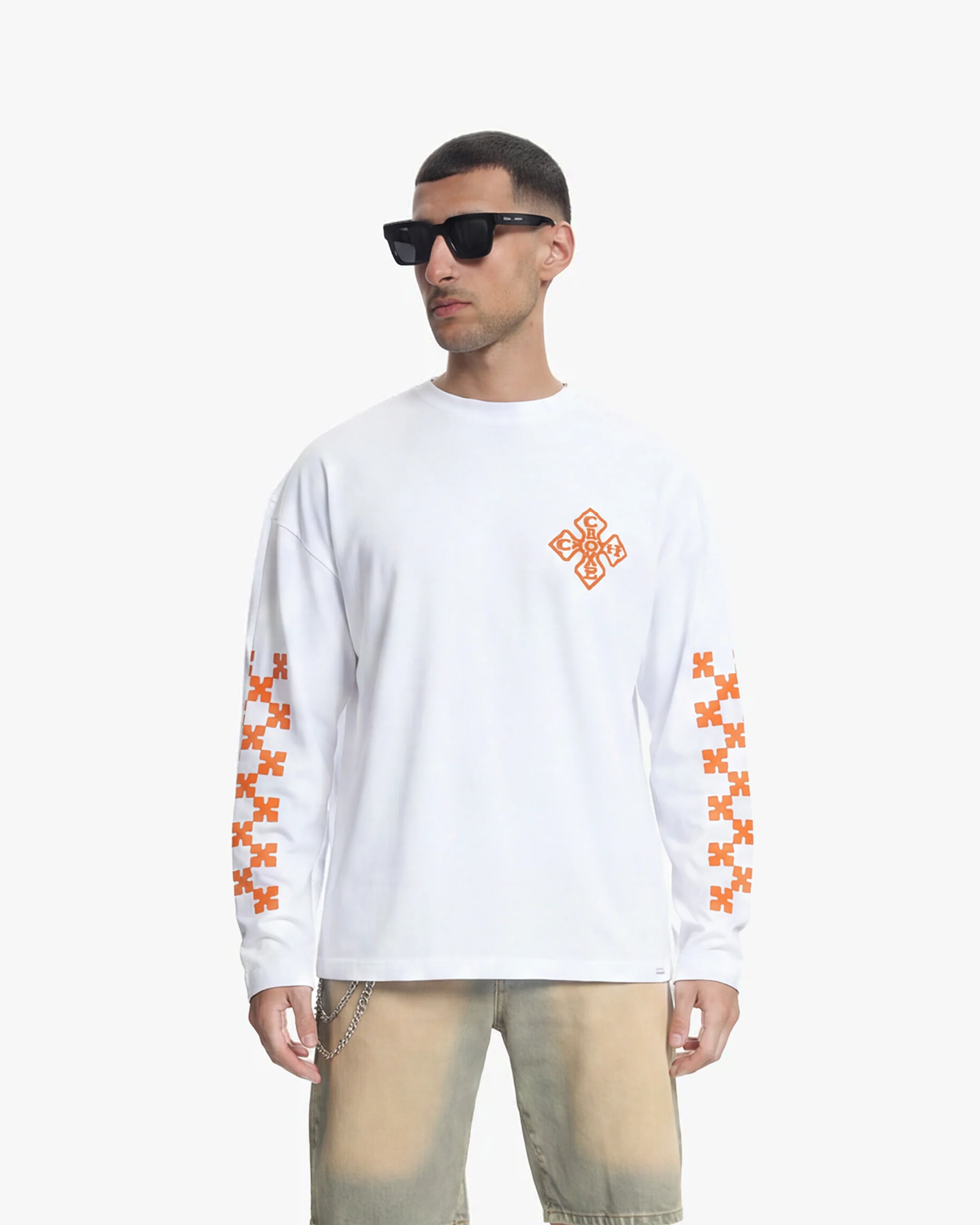 Croyez Cross Longsleeve | White/Orange - Image 3