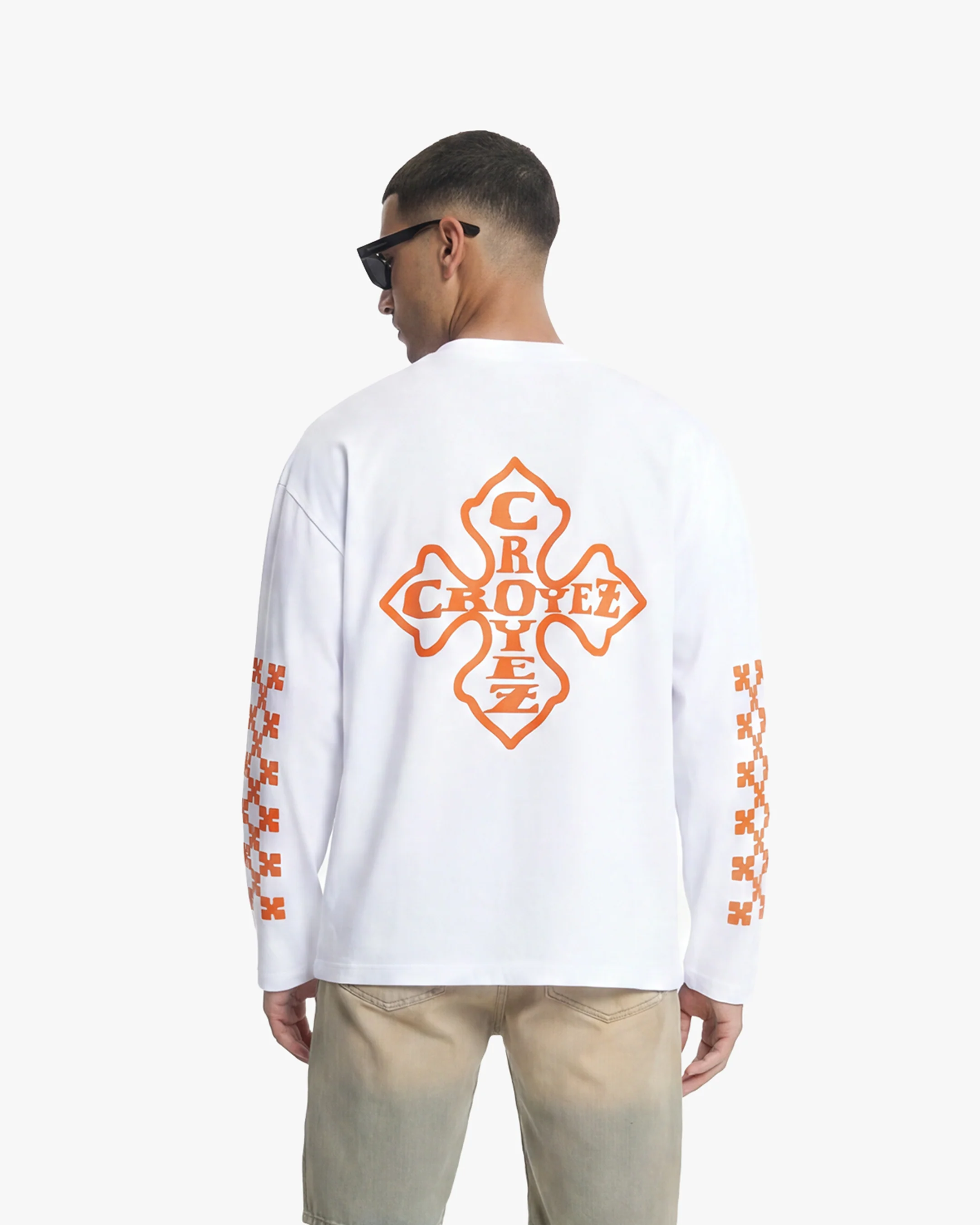 Croyez Cross Longsleeve | White/Orange - Image 4