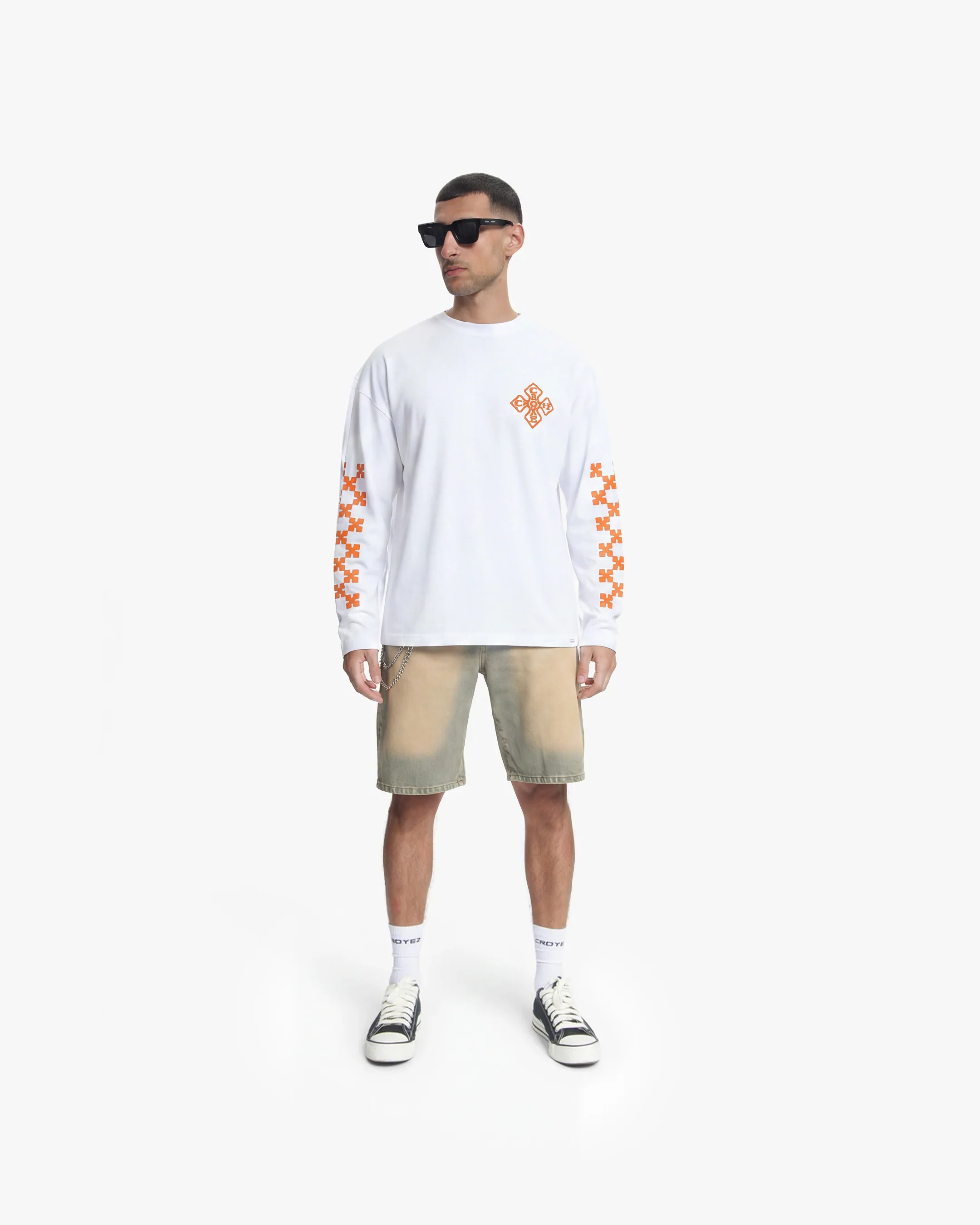 Croyez Cross Longsleeve | White/Orange - Image 5