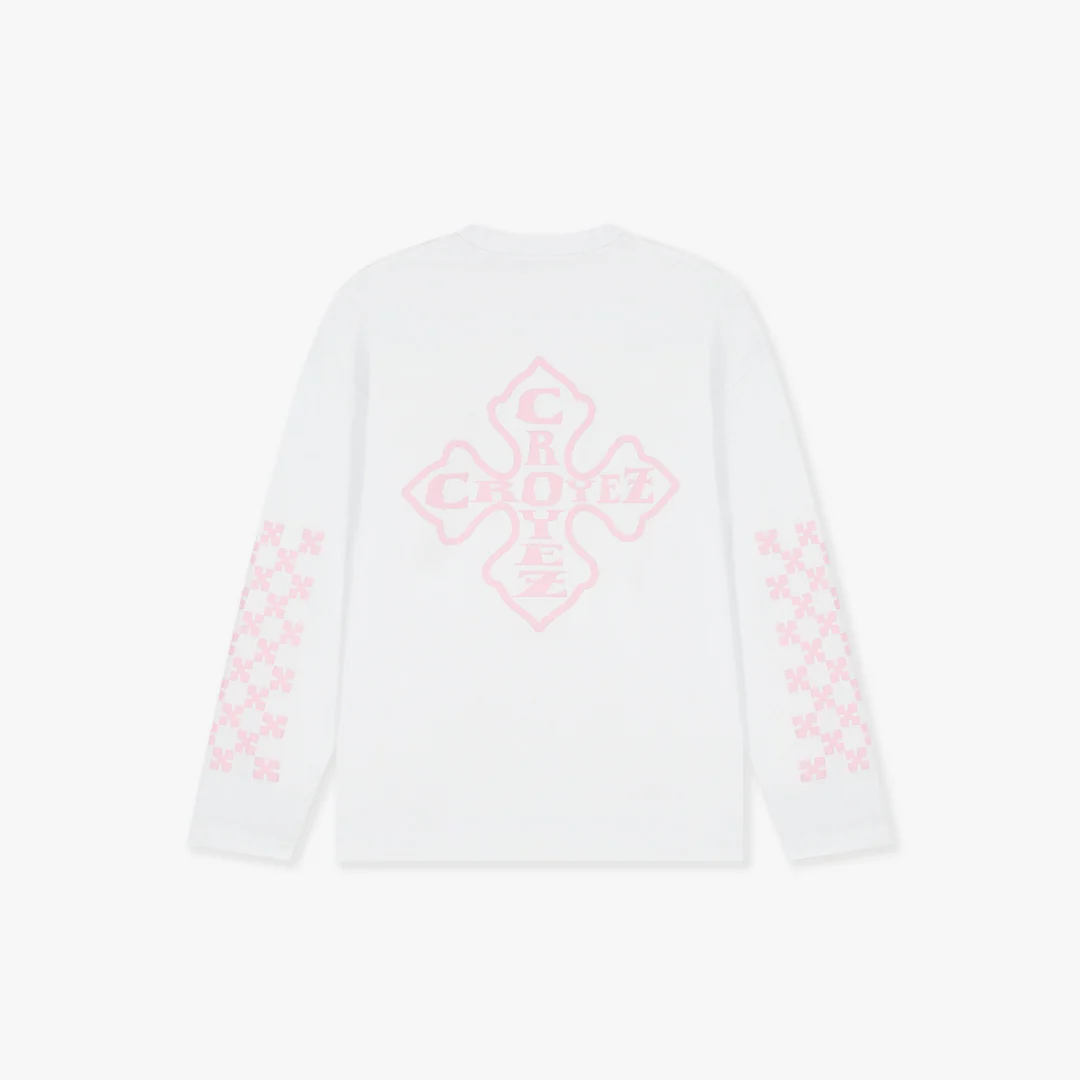 Croyez Cross Longsleeve | White/Pink - Image 2