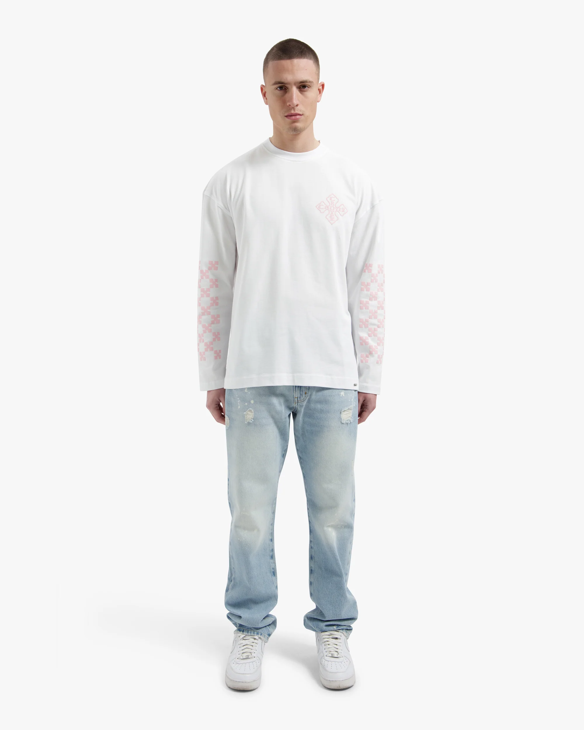 Croyez Cross Longsleeve | White/Pink - Image 5