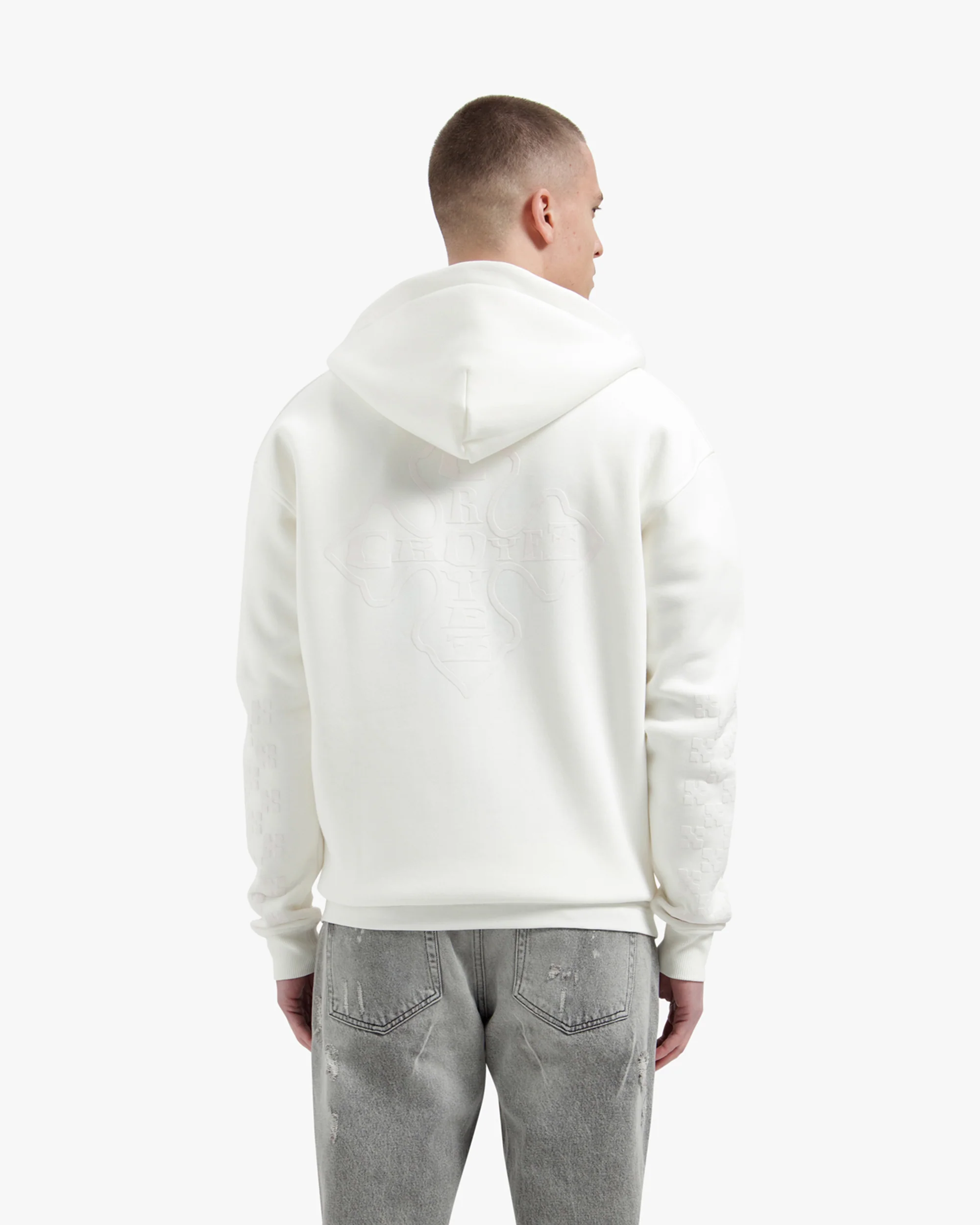 Croyez Cross Zip Hoodie | Off-White - Image 4