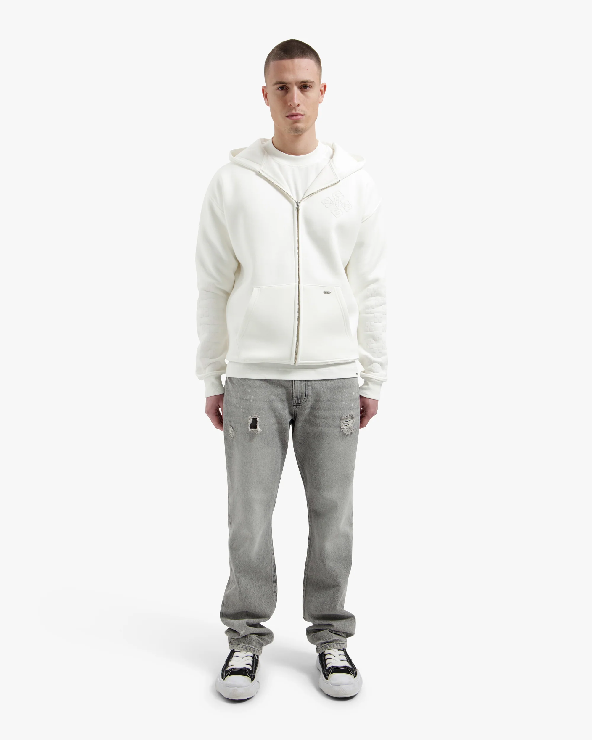 Croyez Cross Zip Hoodie | Off-White - Image 5