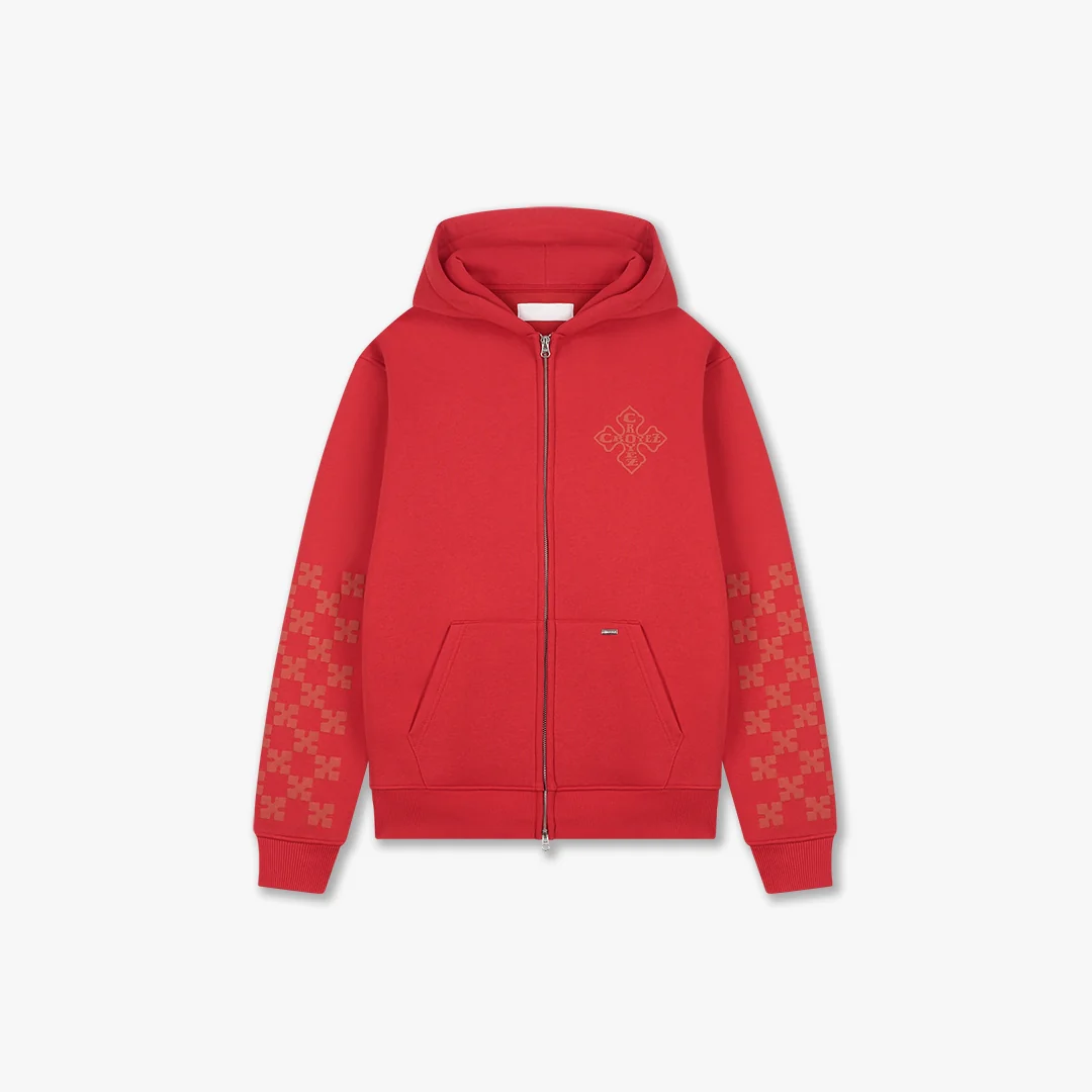 Croyez Cross Zip Hoodie | Red