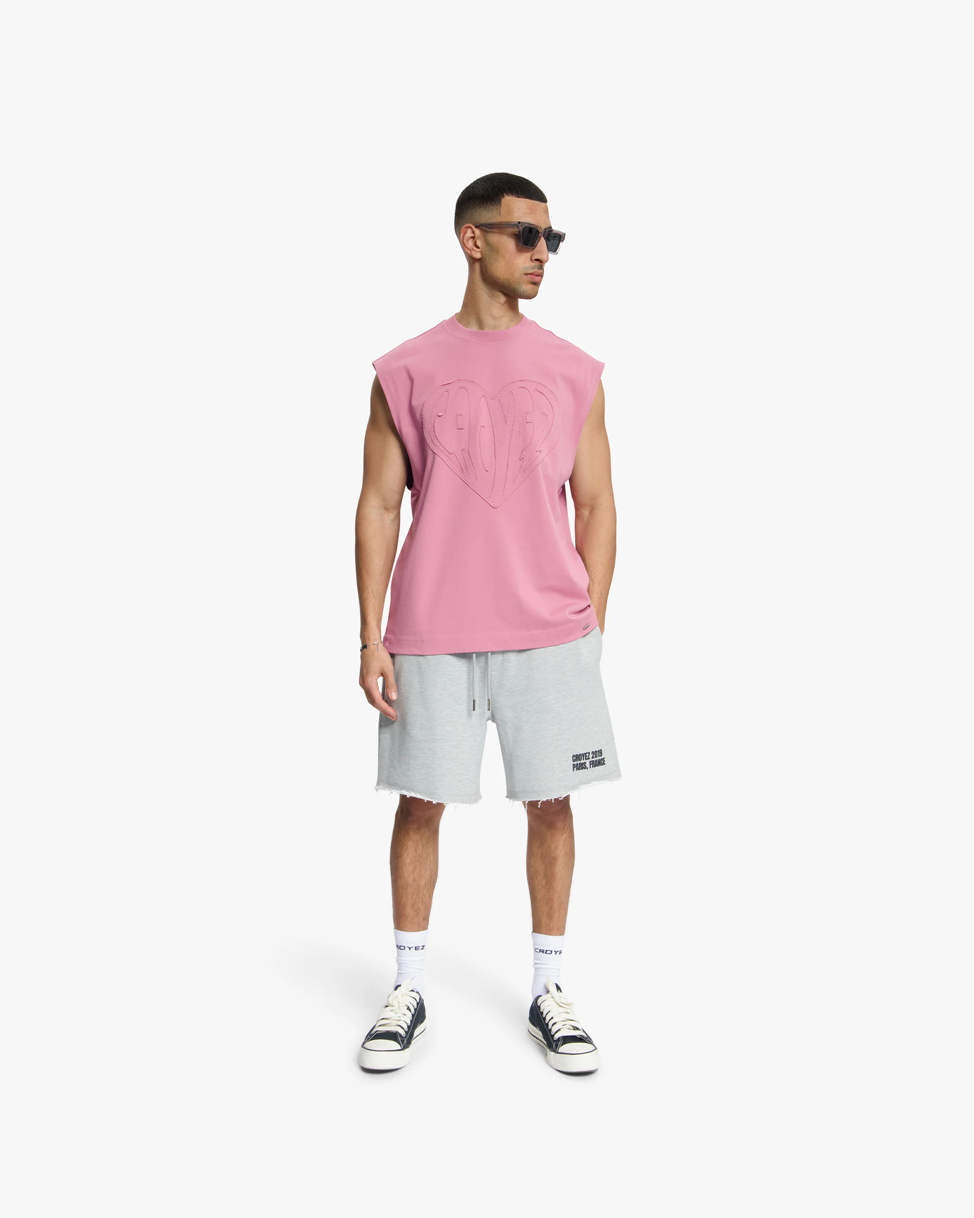 Croyez Cutout Heart Sleeveless T-Shirt | Mauve - Image 6