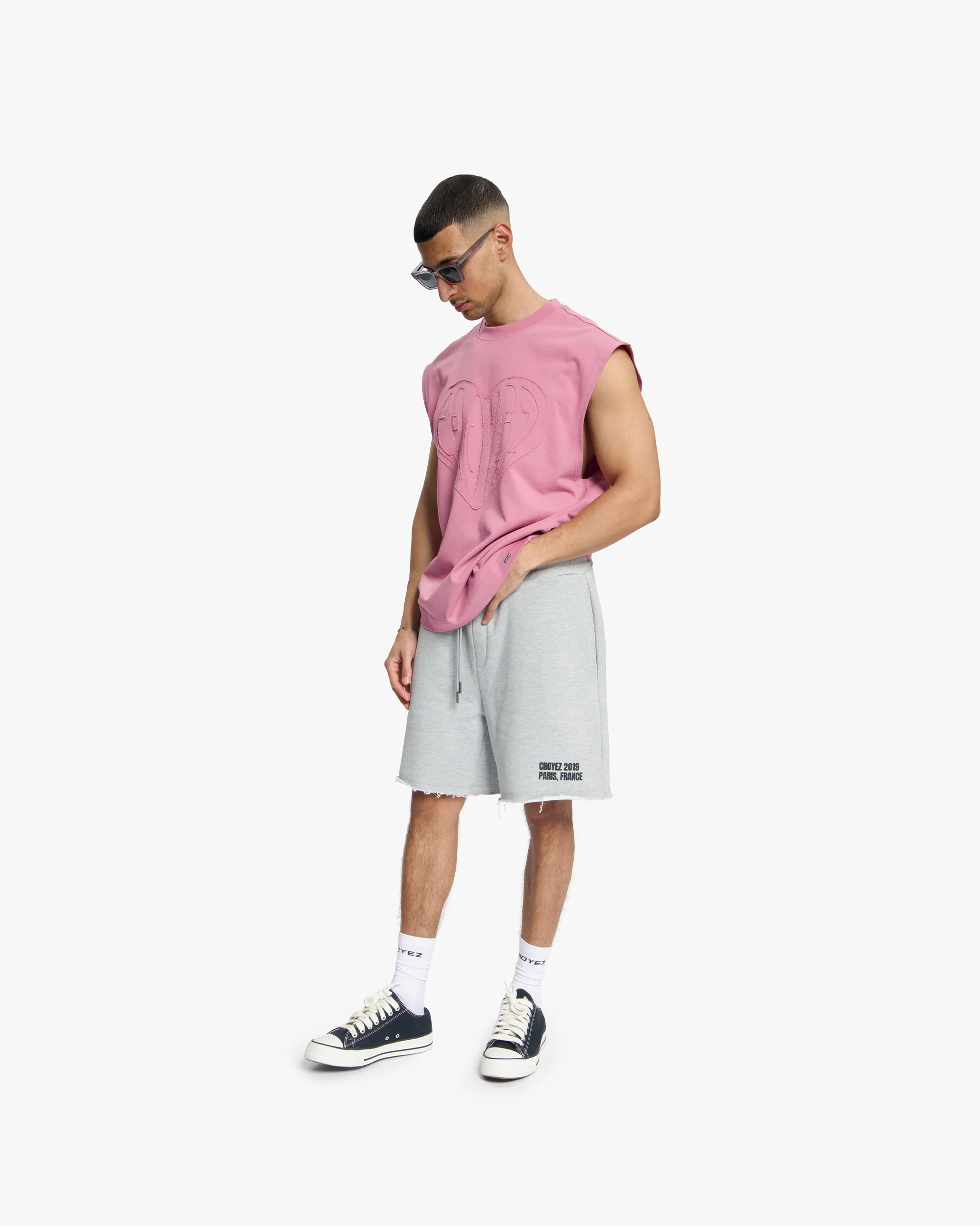 Croyez Cutout Heart Sleeveless T-Shirt | Mauve - Image 7