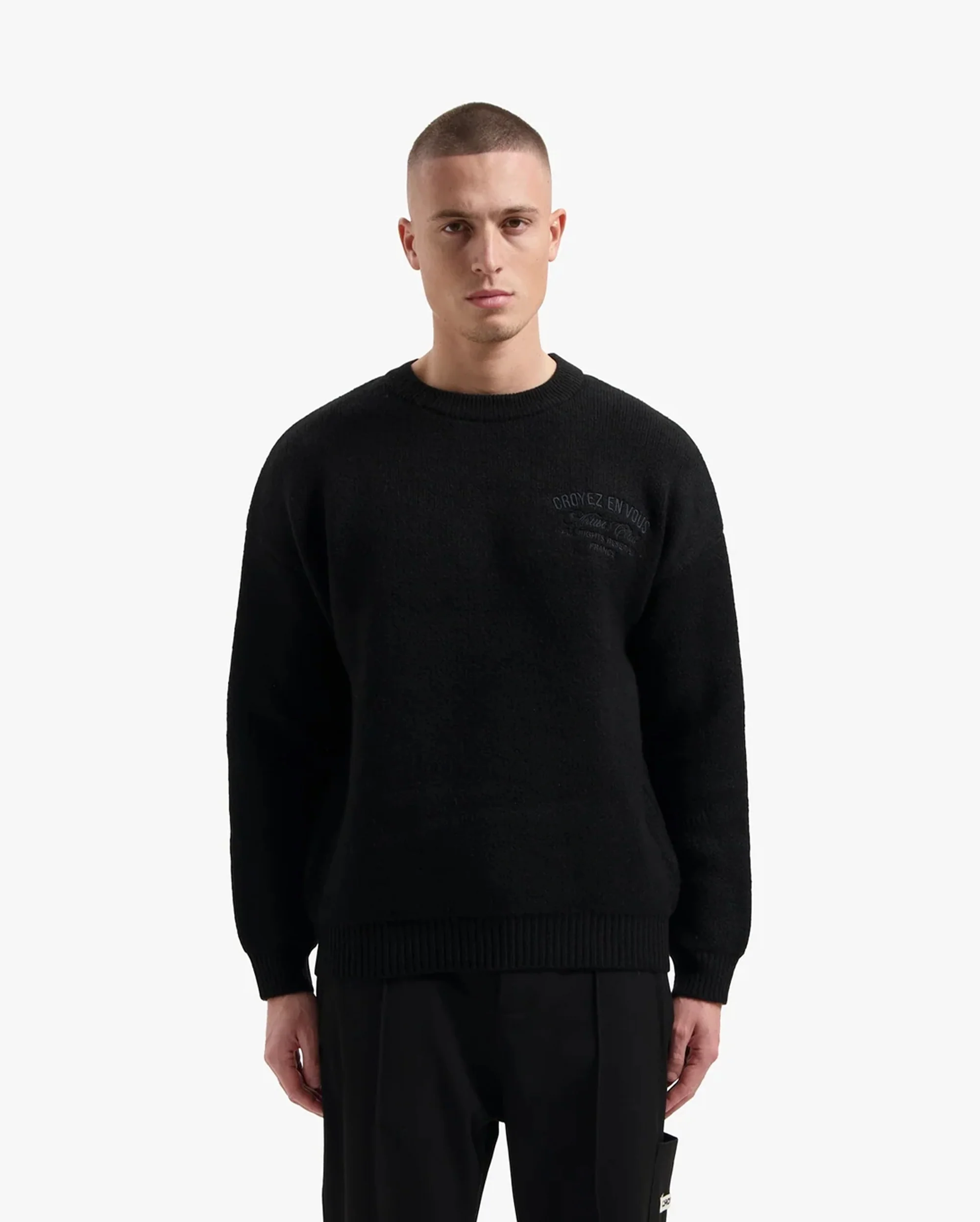 Croyez 'En Vous' Knit Sweater | Black - Image 3
