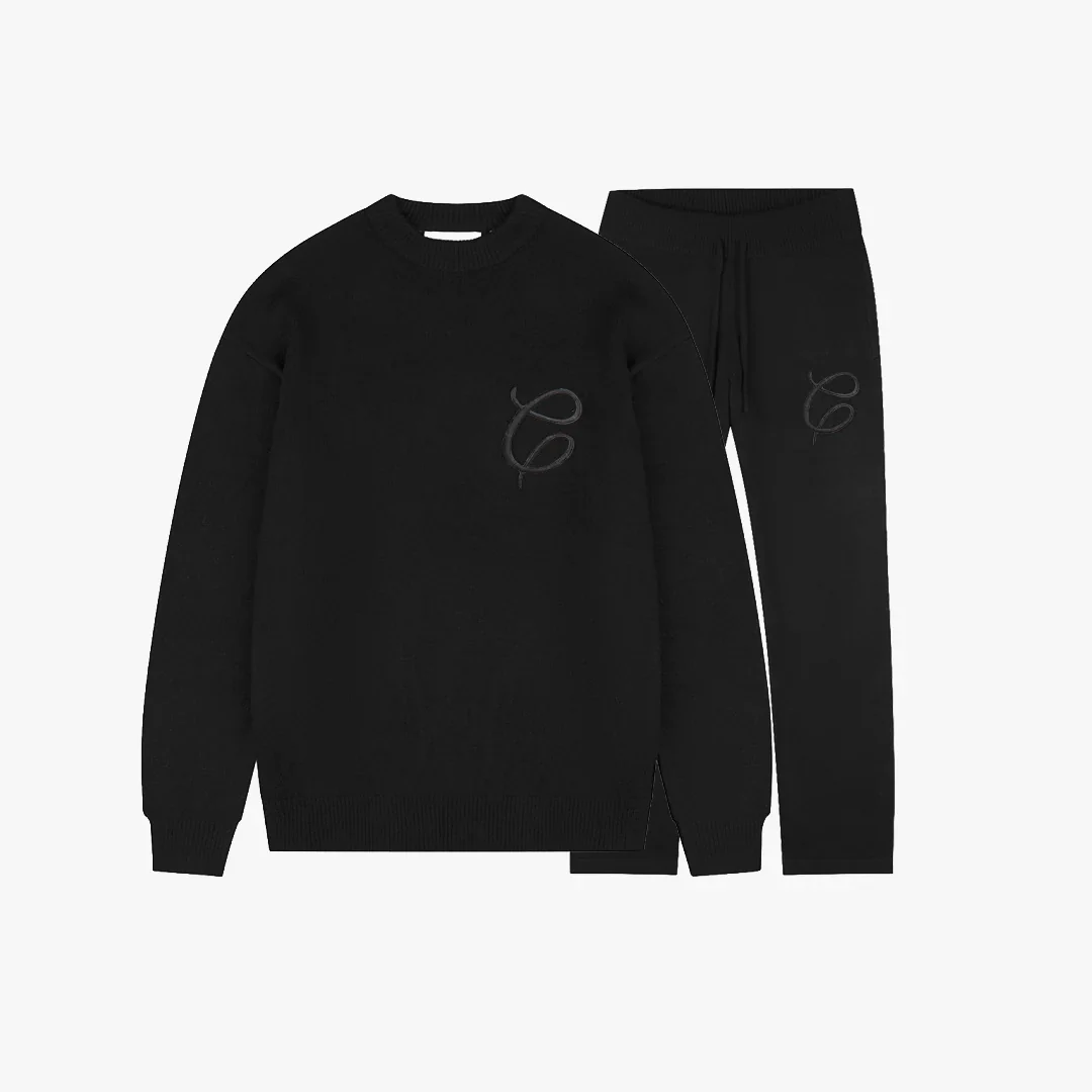 Croyez Essence Knit Tracksuit | Black/Black