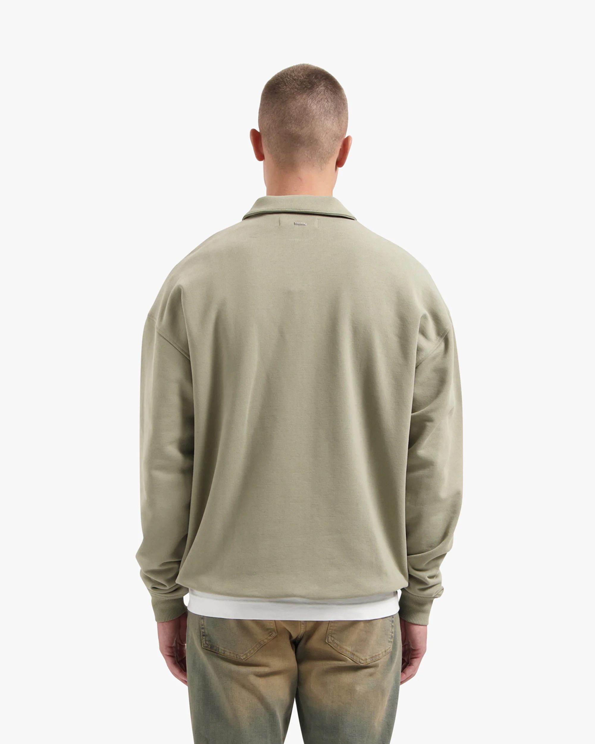 CROYEZ ETIQUETTE HALF-ZIP SWEATER | DUSTY OLIVE - Image 4