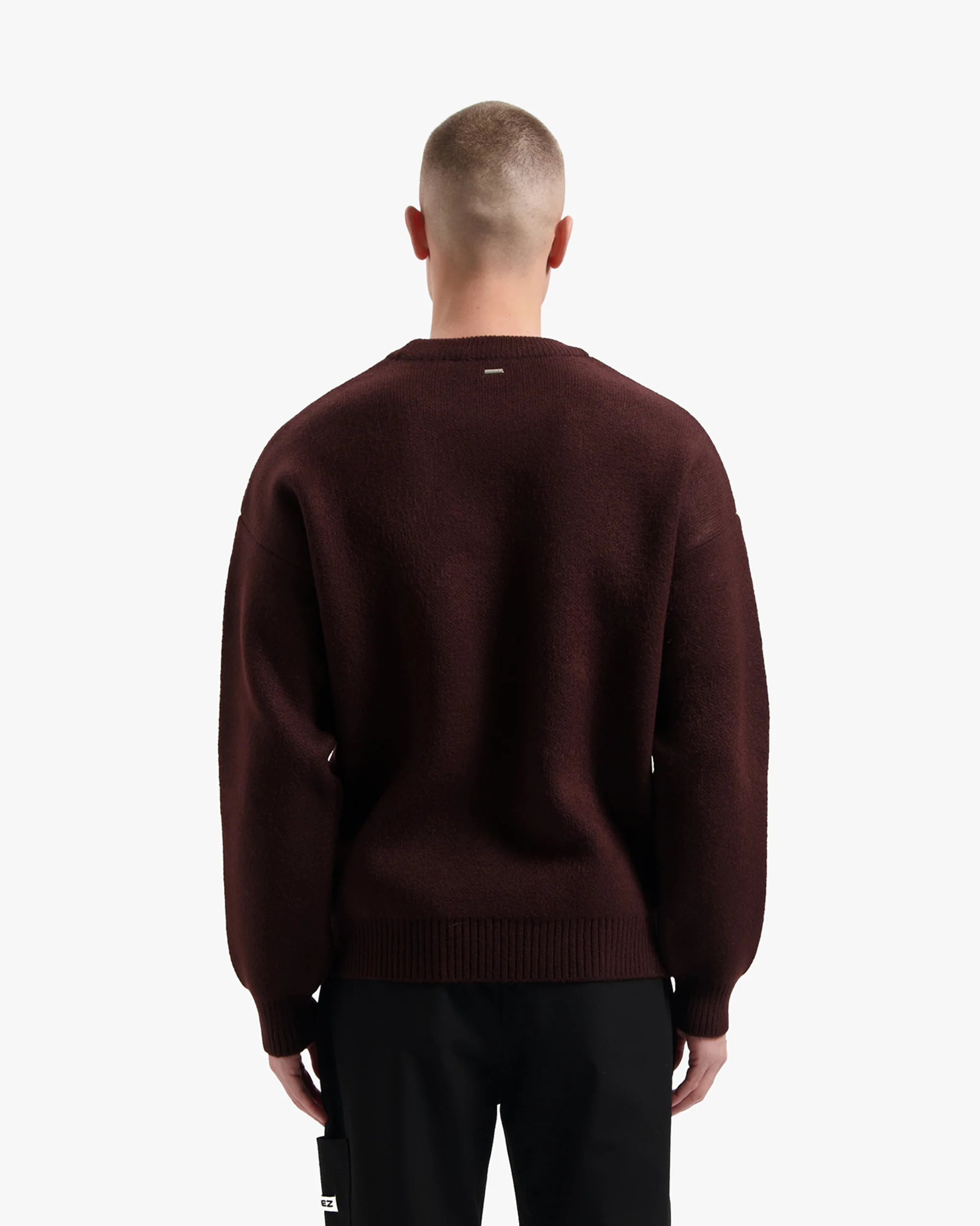 Croyez Etiquette Knit Sweater | Burgundy - Image 4